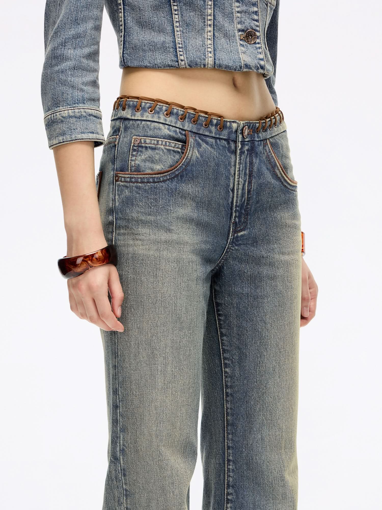 Patchwork Flared Jeans
