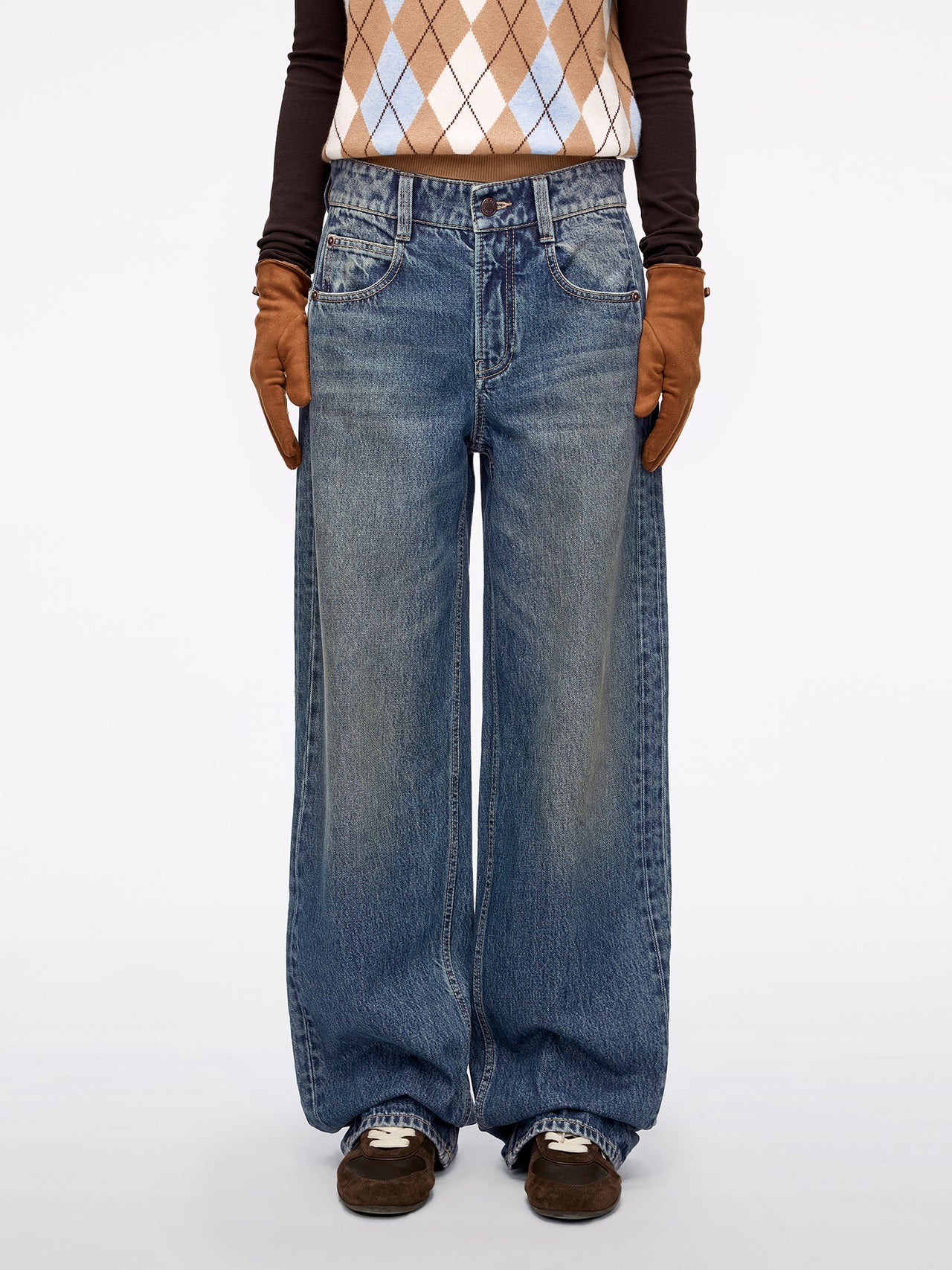 Patchwork Loose-Fit Denim Jeans