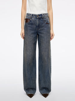 Patchwork Loose-Fit Denim Jeans