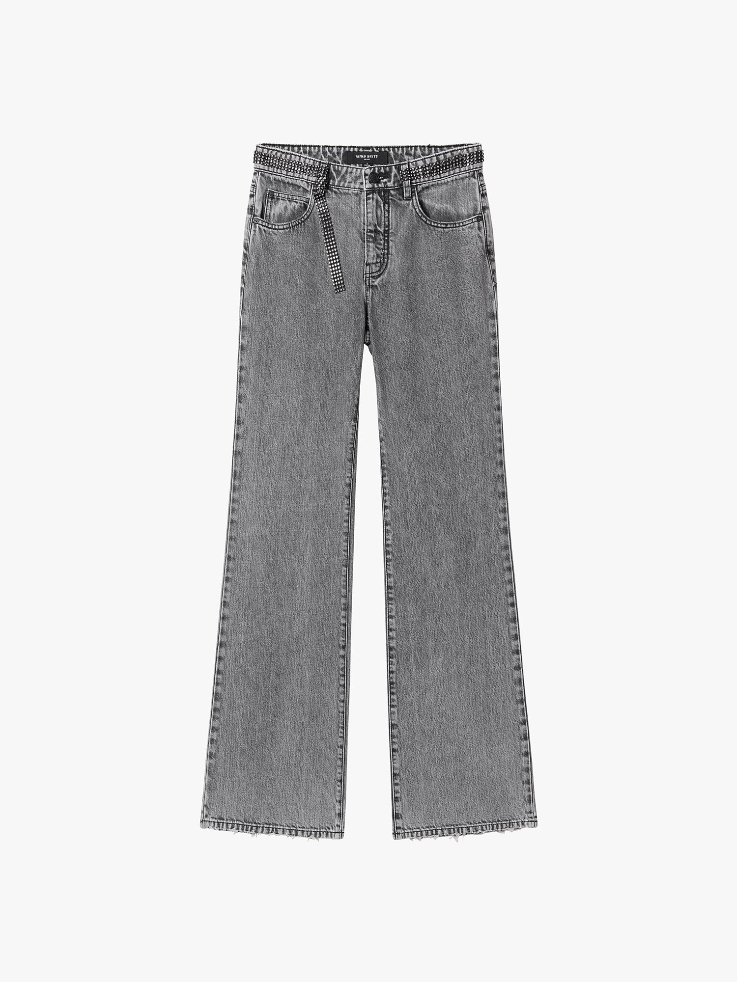 Rhinestone Flared Denim Jeans