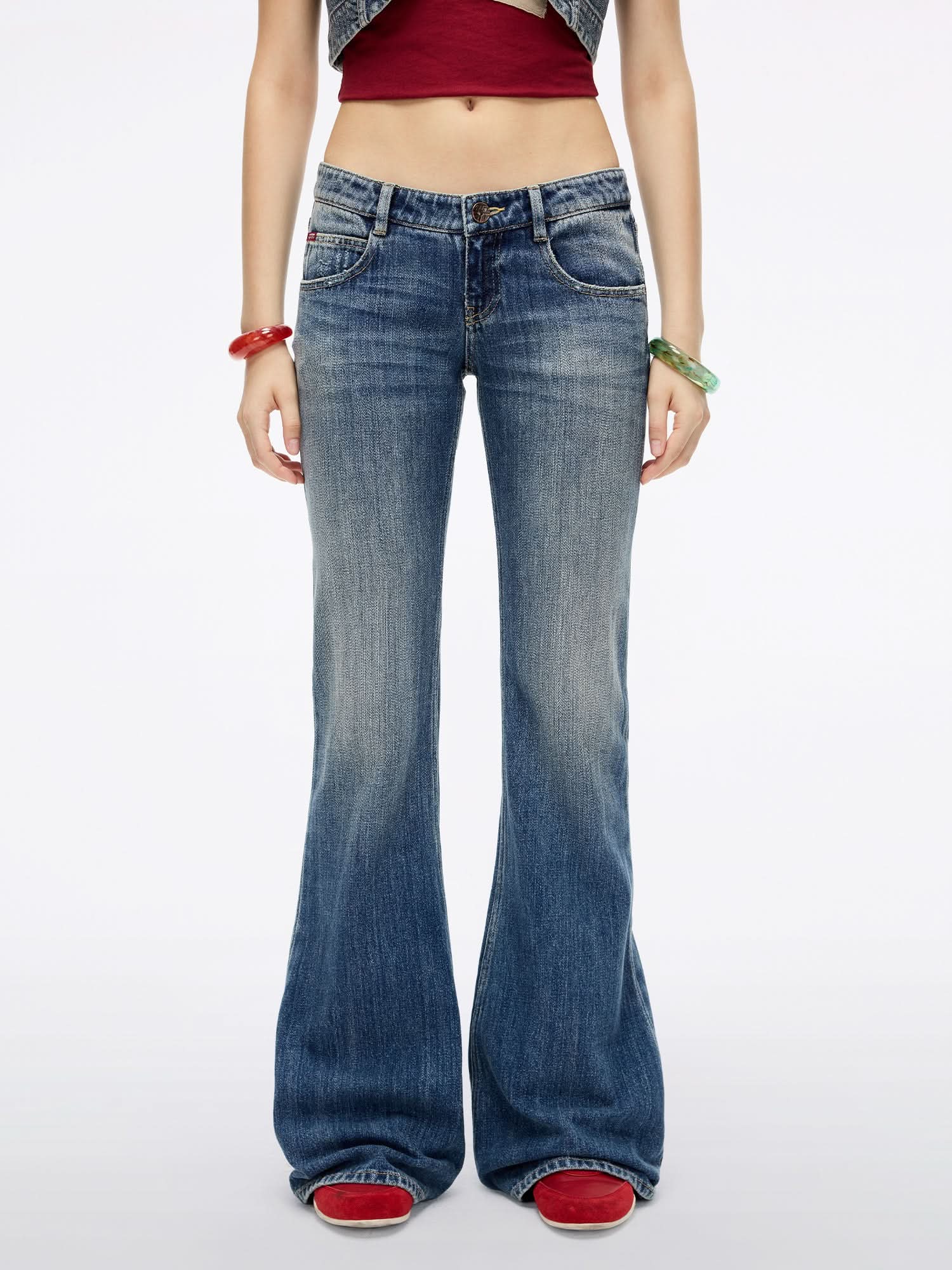 Distressed Flared Jeans