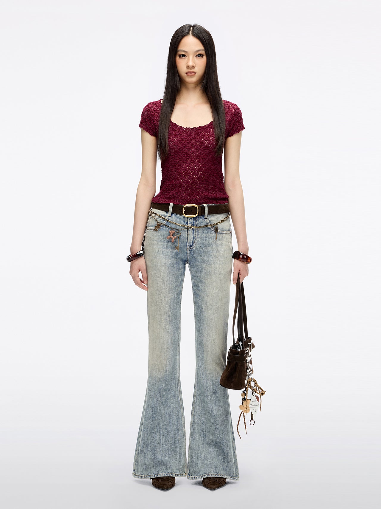 Embroidered Flared Jeans