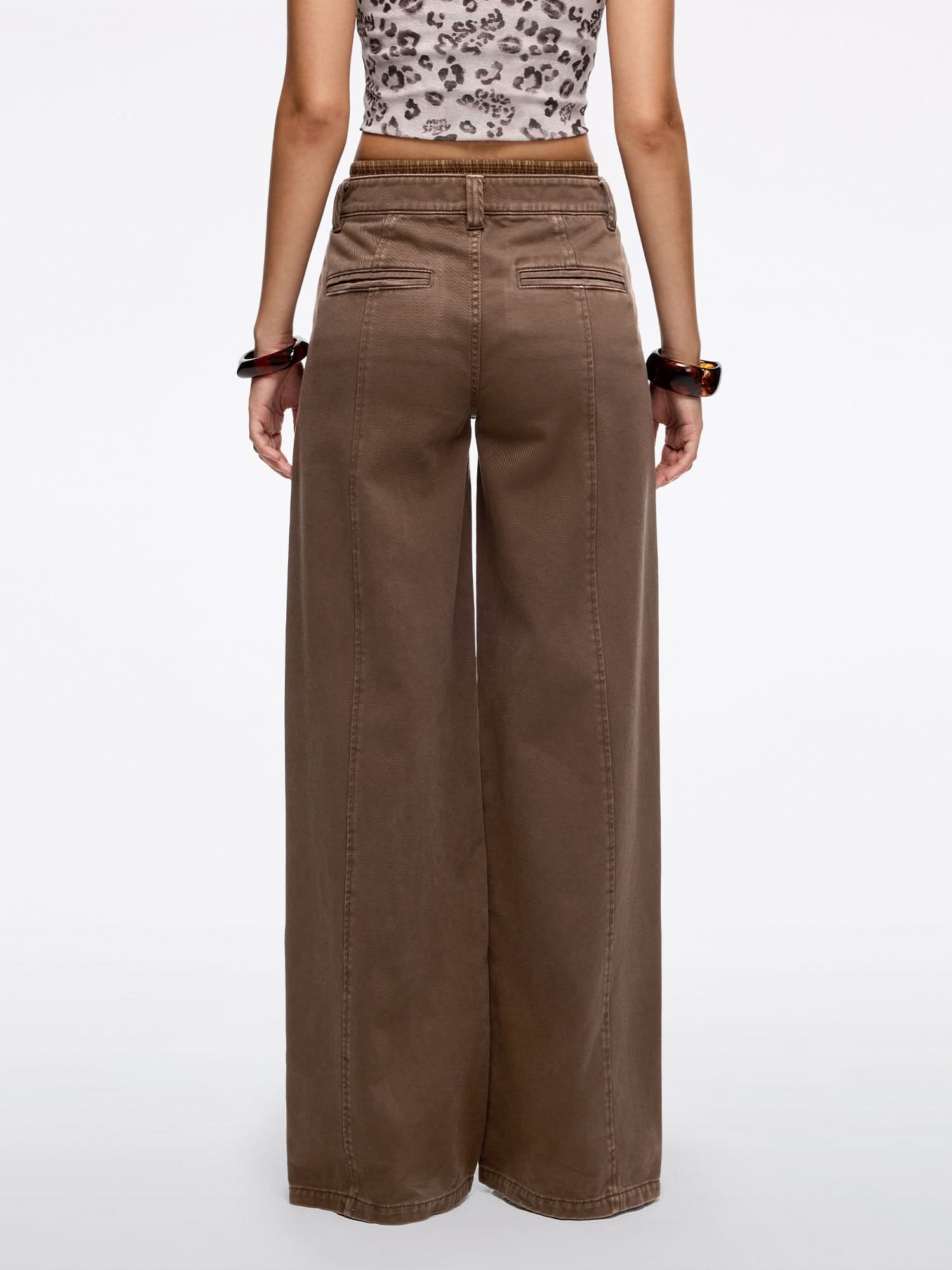 Double-Waistband Straight-Leg Jeans