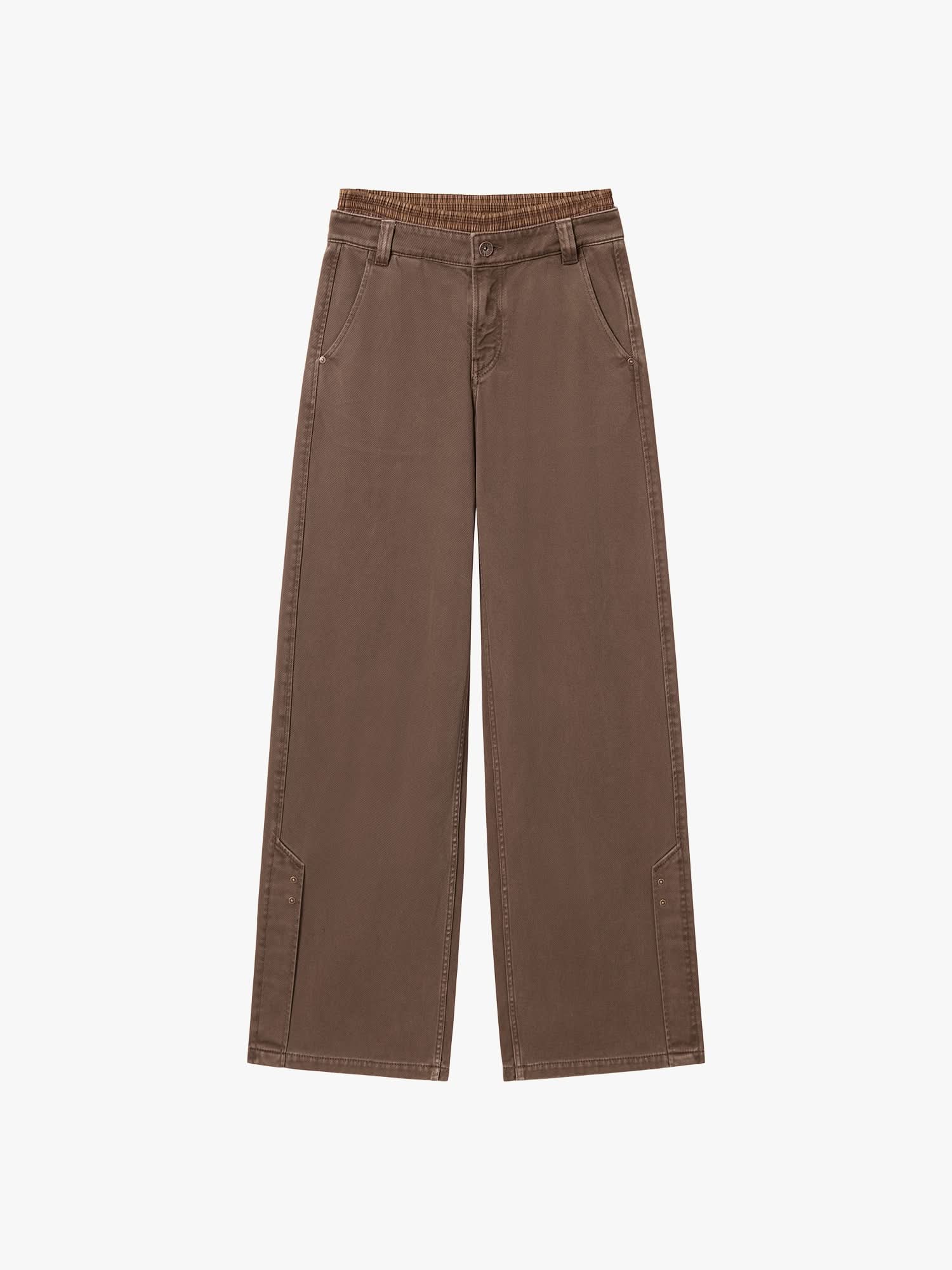 Double-Waistband Straight-Leg Jeans