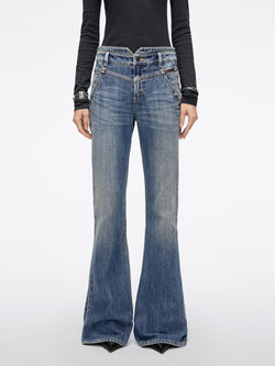 High Waisted Flared Denim Jeans-ALICE