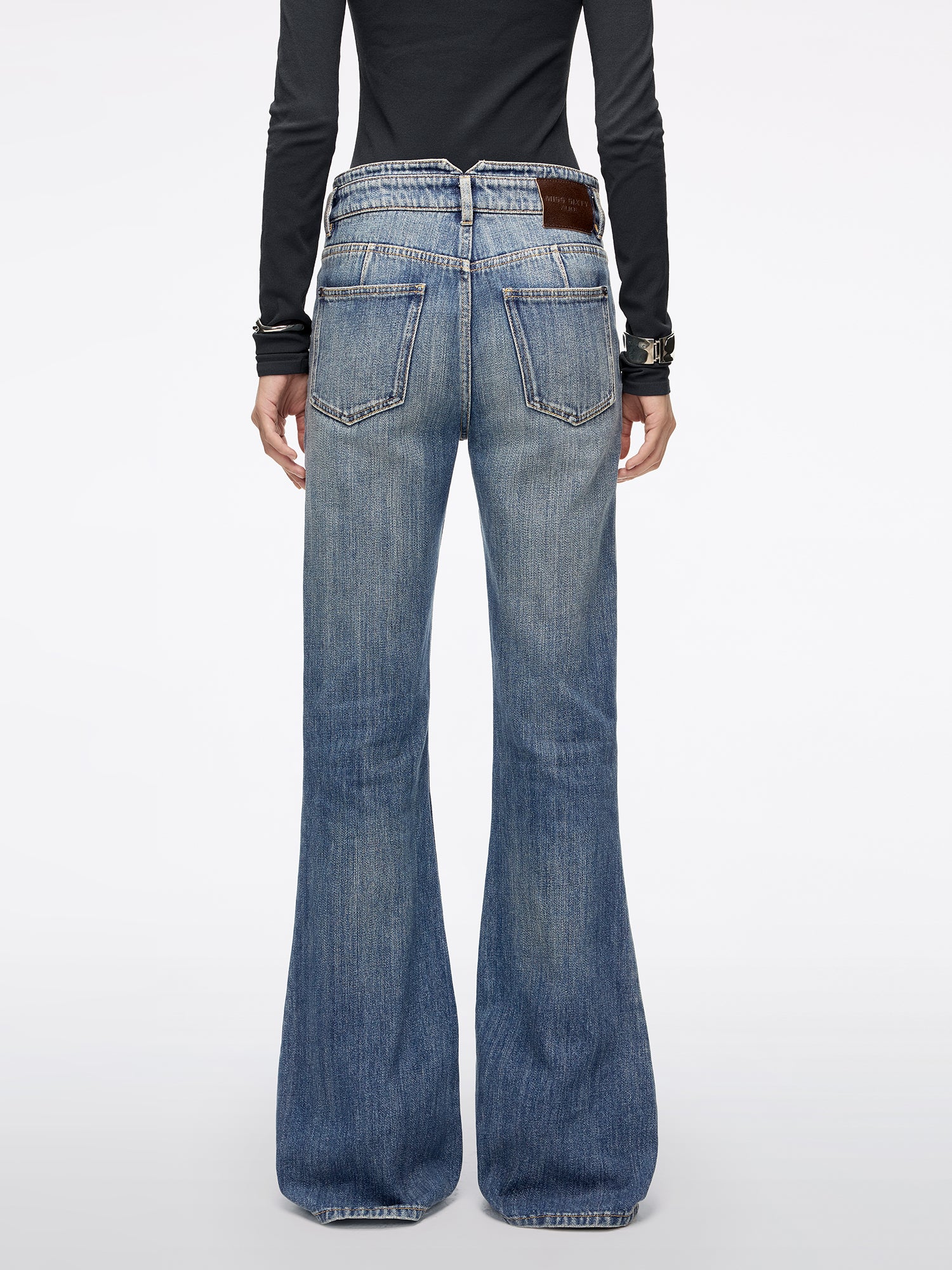 High Waisted Flared Denim Jeans-ALICE