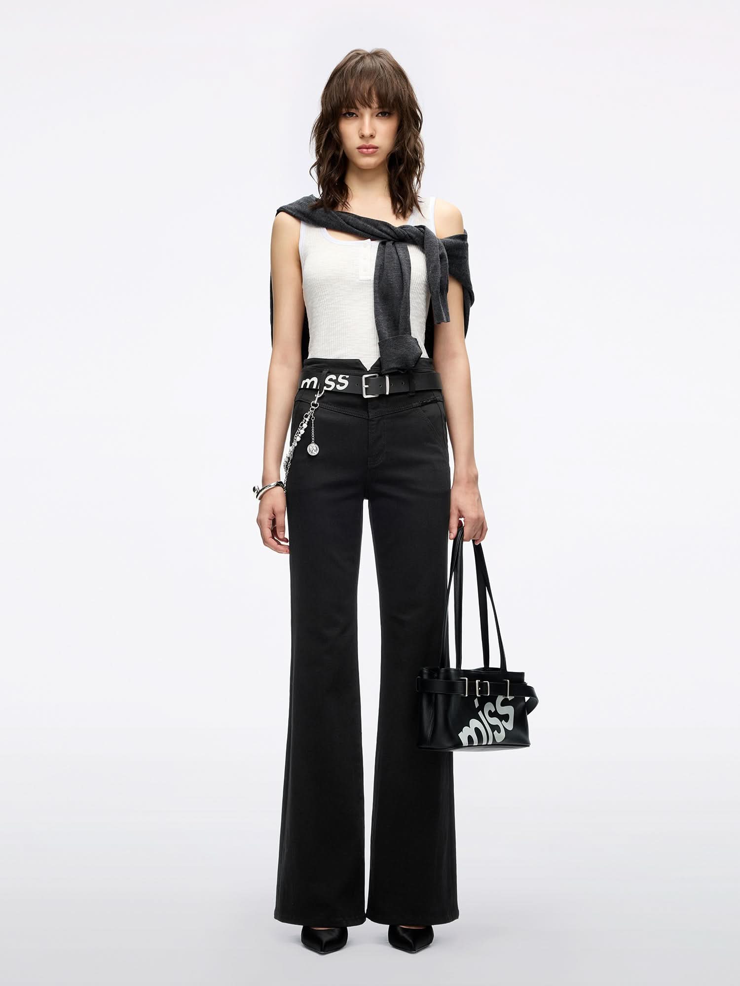 High Waisted Flared Jeans-ALICE