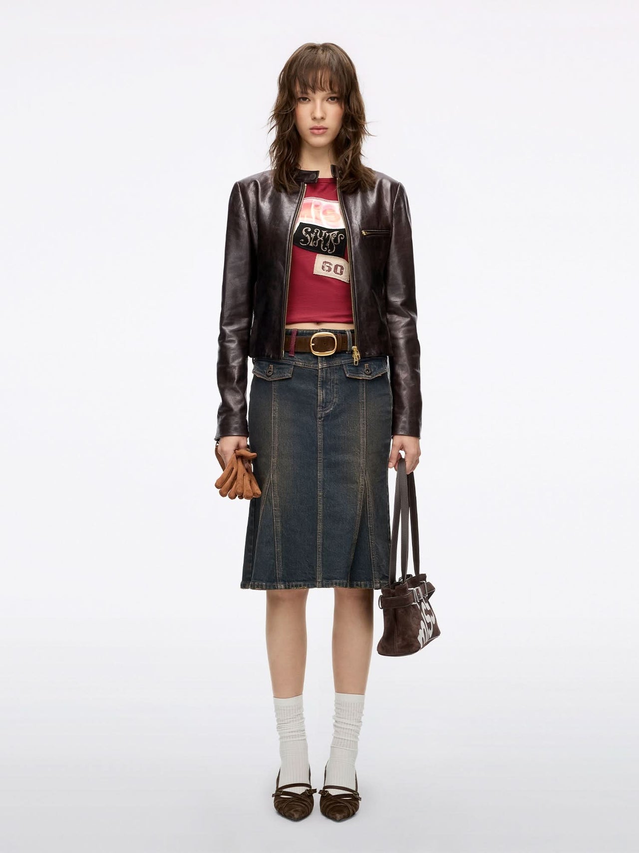 Belt Loop Mermaid Denim Skirt