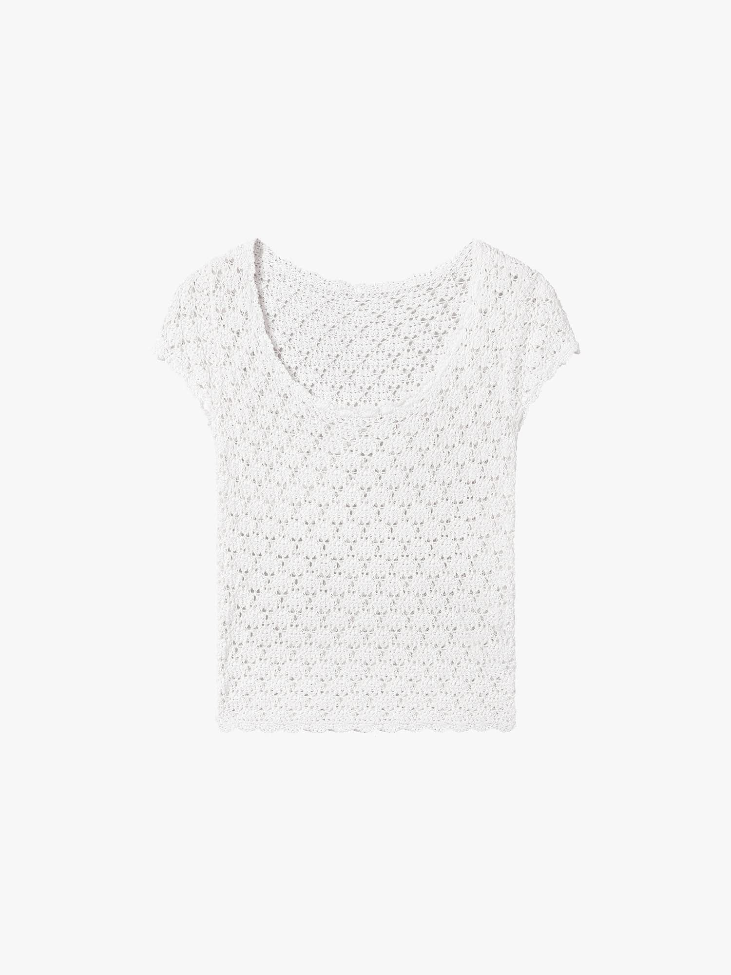 Hollow-Out Knit Top
