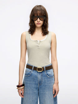 Henley Sleeveless T-Shirt