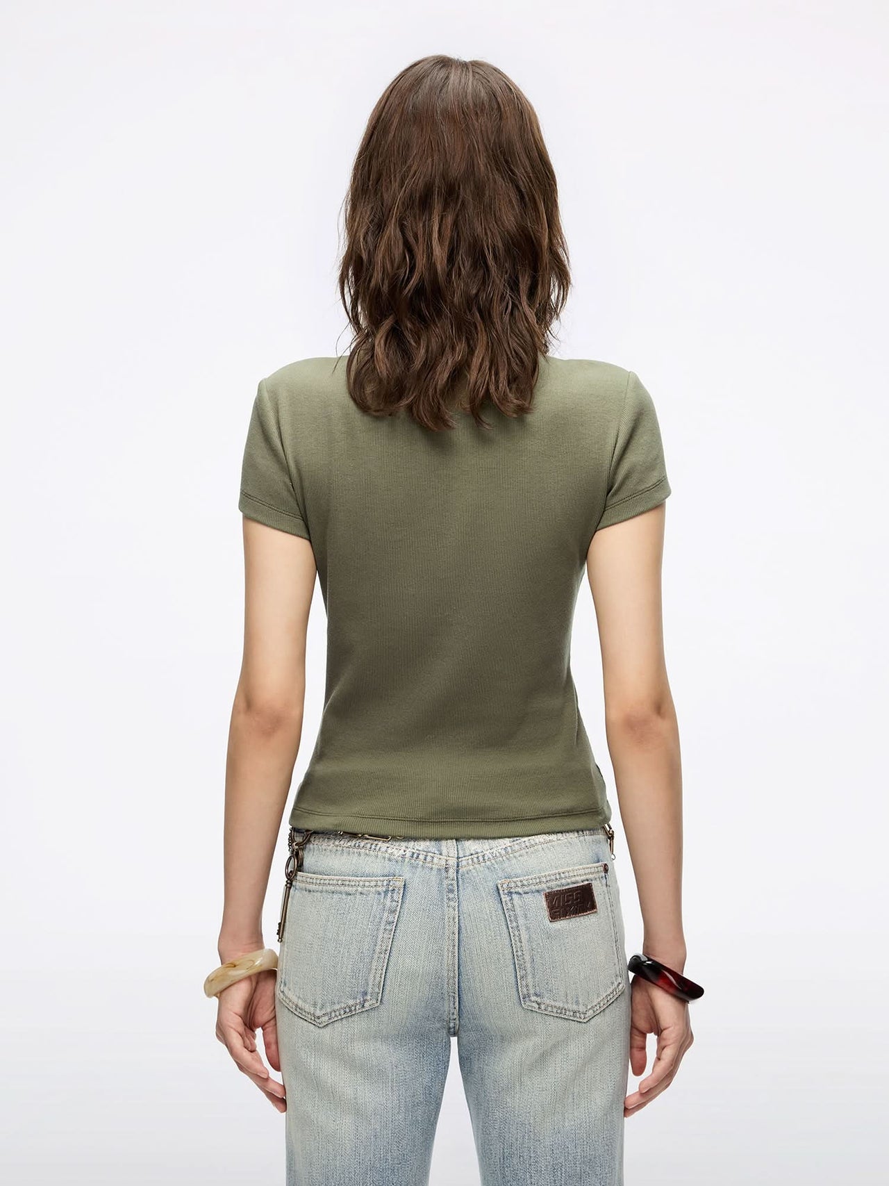 Crew Neck Lip Print T-Shirt