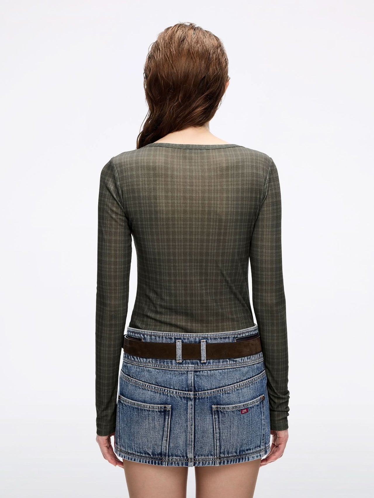 Lip Print Plaid T-Shirt