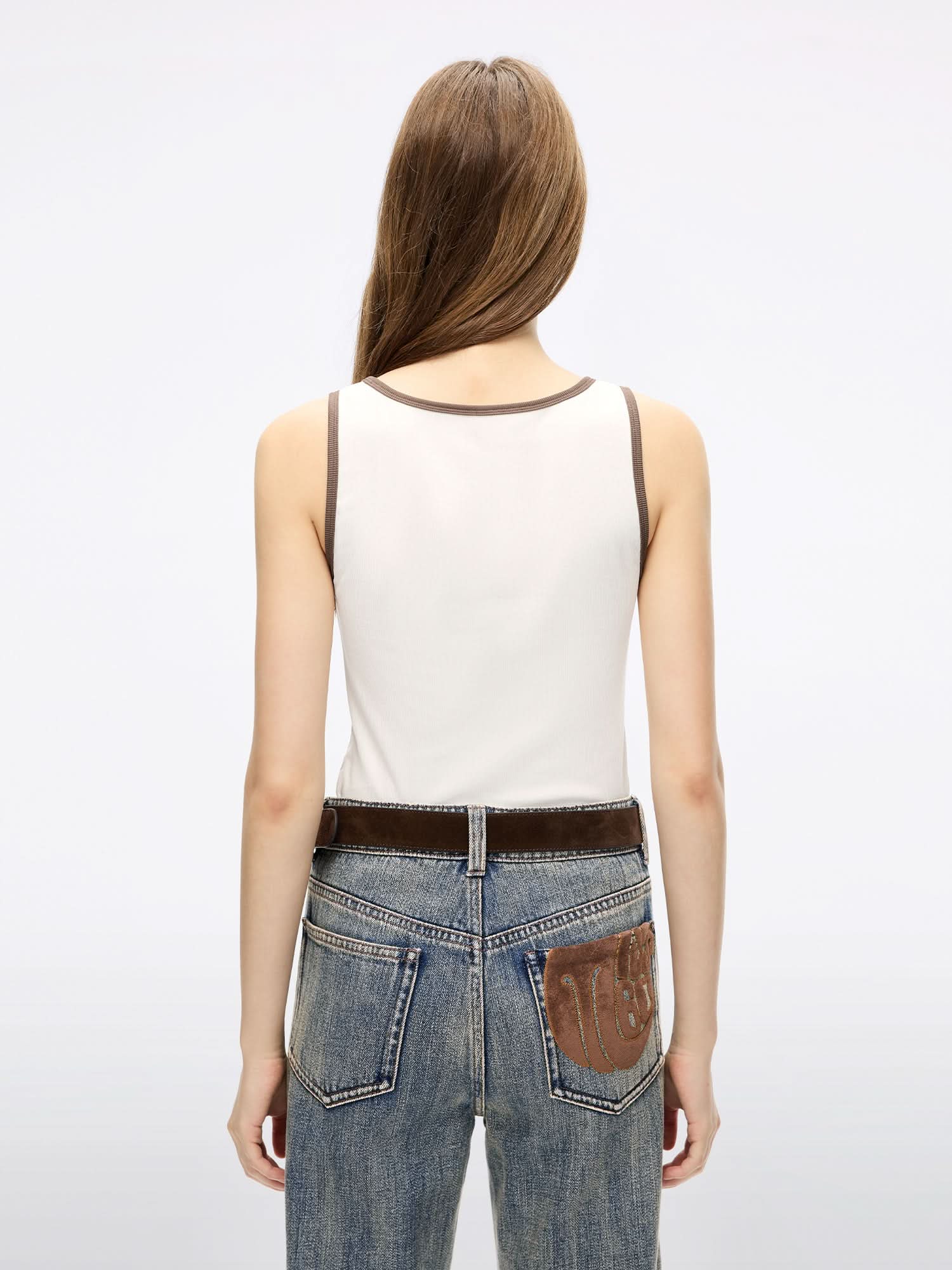 Patchwork Sleeveless T-Shirt