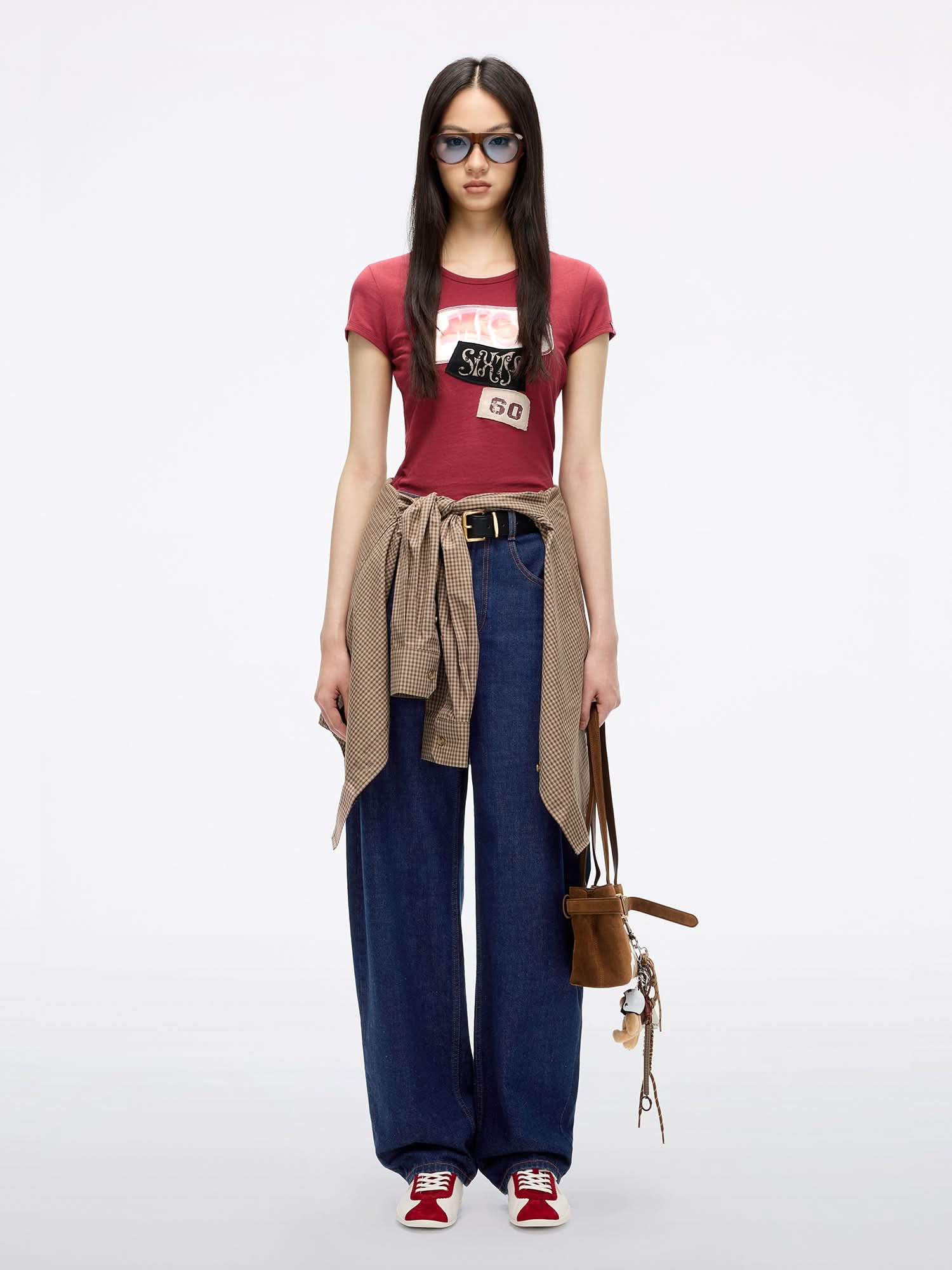 Crew Neck Patchwork T-Shirt