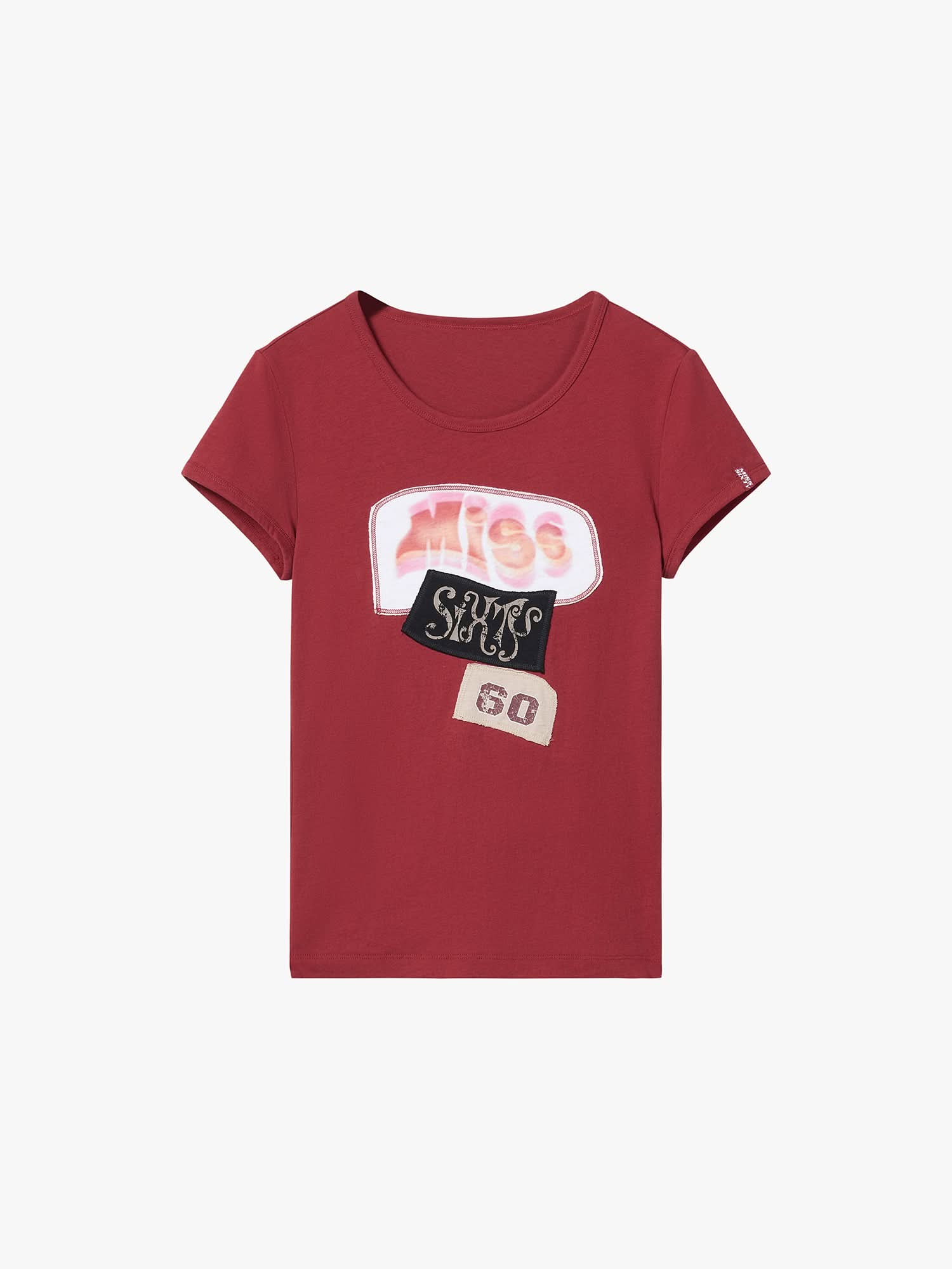 Crew Neck Patchwork T-Shirt