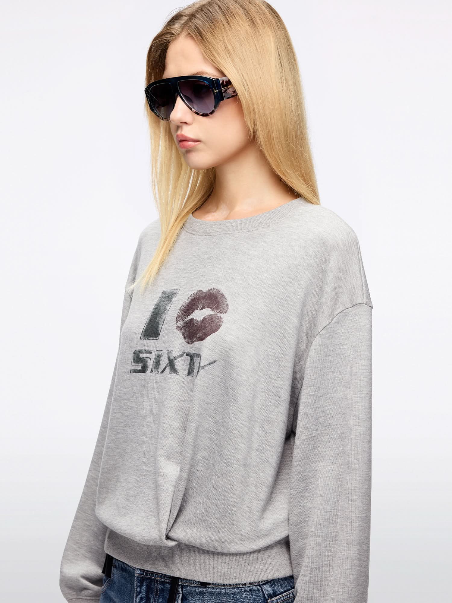 Crew Neck Printed Sweatshirt