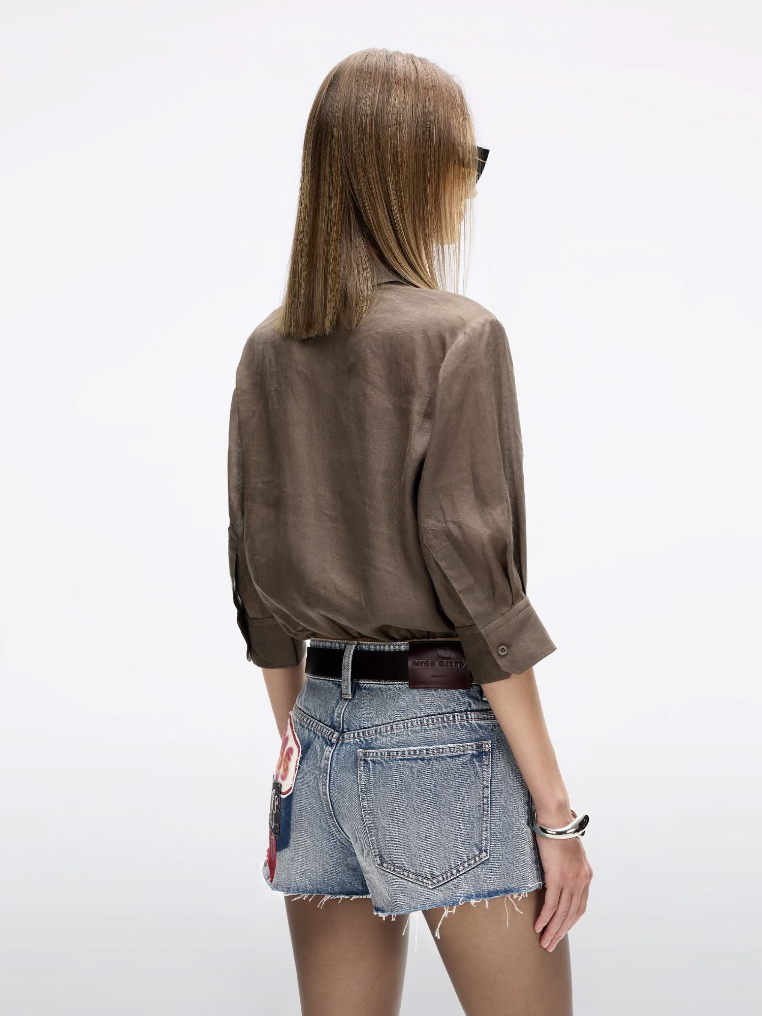 Linen Tie-Front Shirt