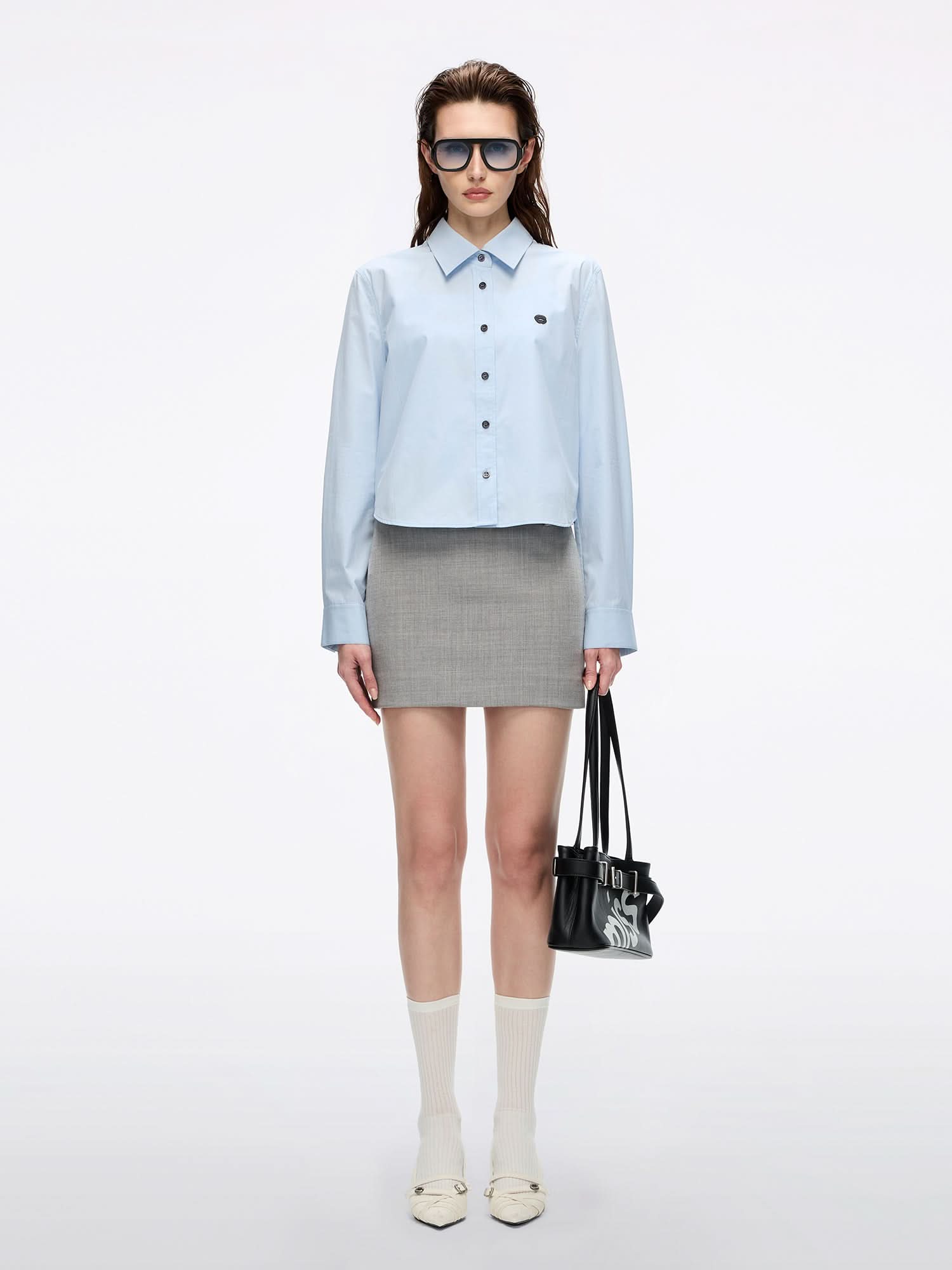Lip Print Embroidered Shirt