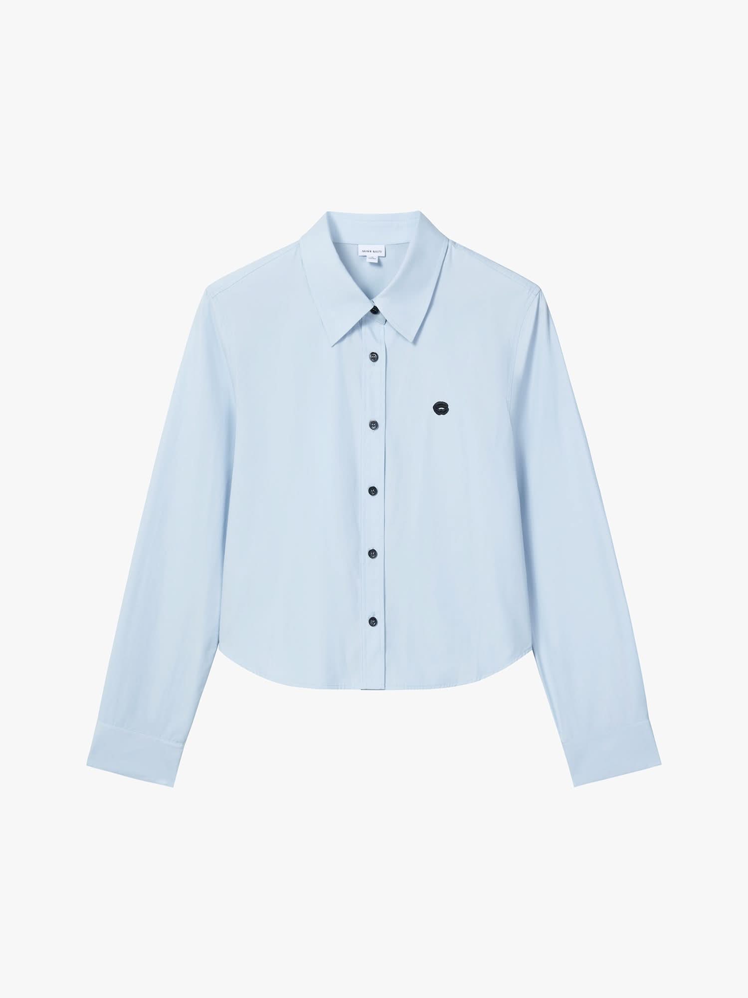 Lip Print Embroidered Shirt