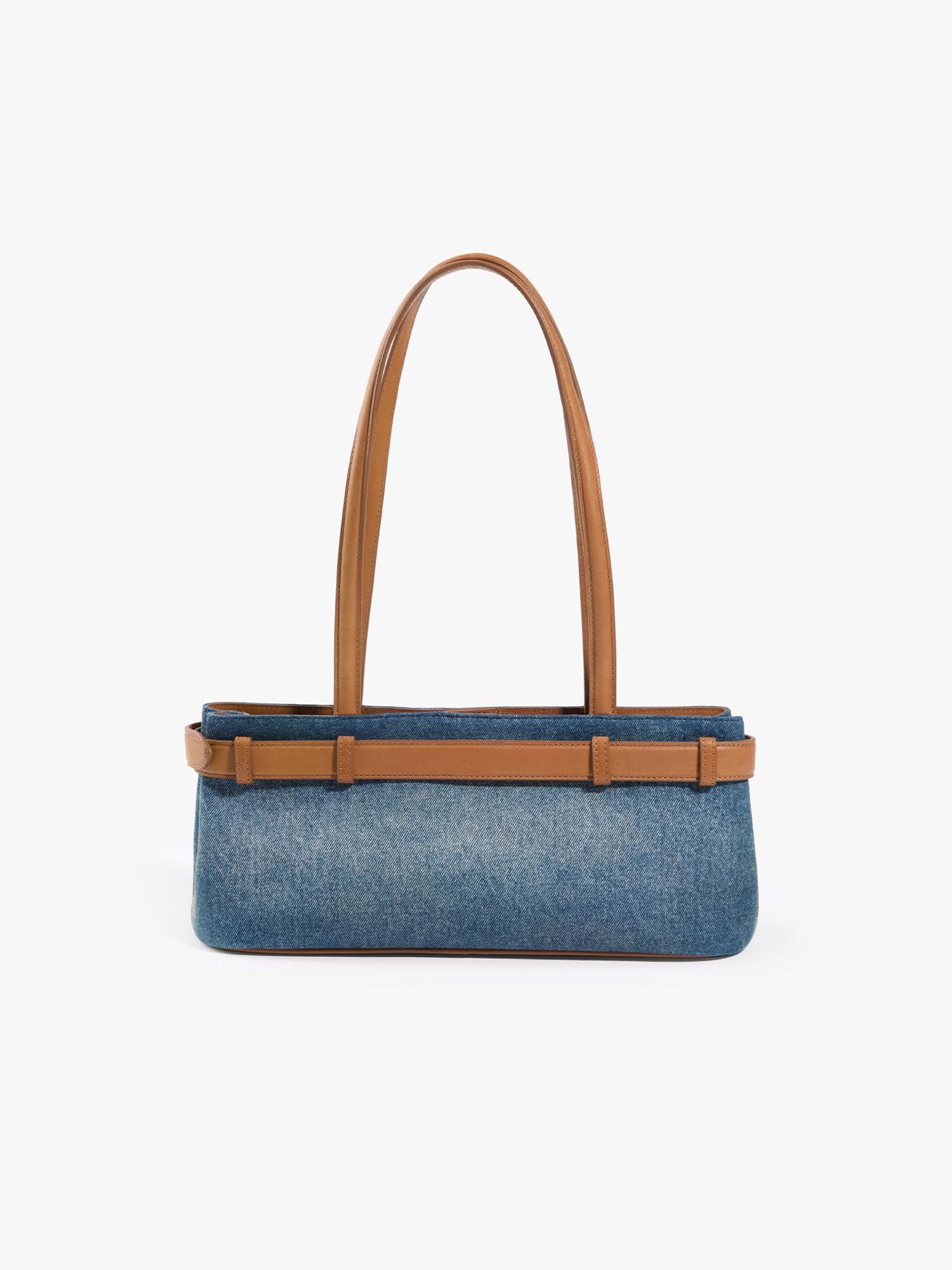 Leather Patch Denim Bag