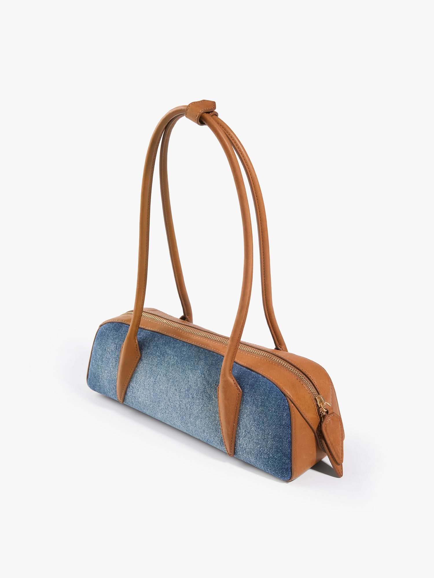Leather Patch Denim Bag