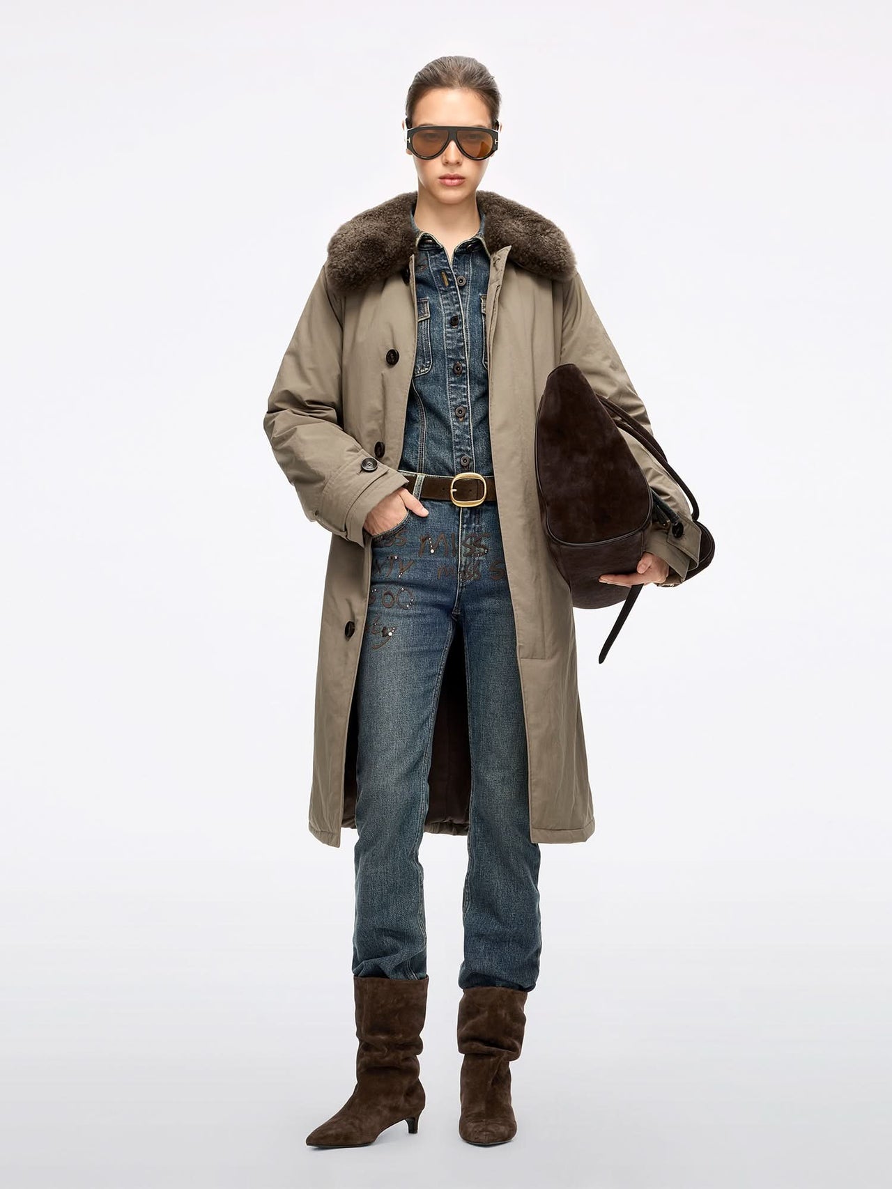 Rhinestone Flared Jeans