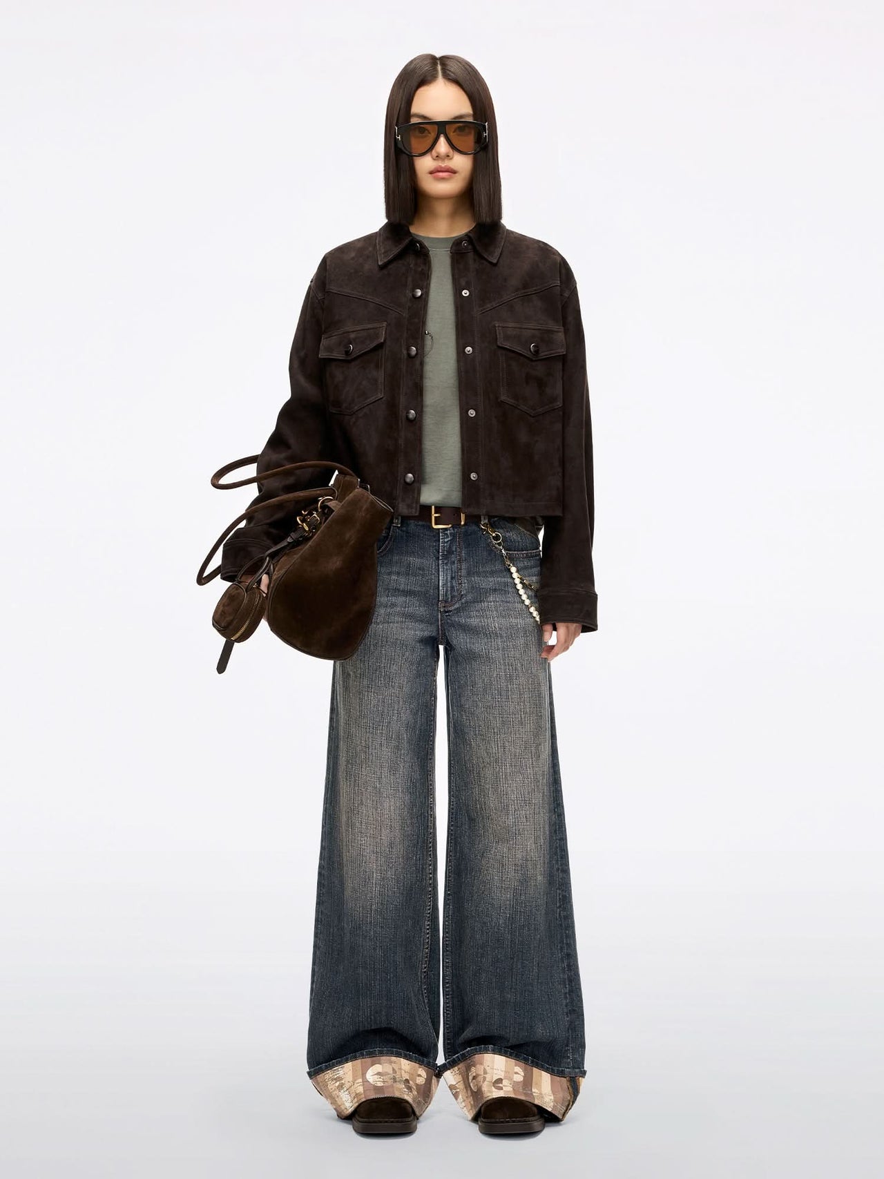 Cuffed Straight-Leg Jeans