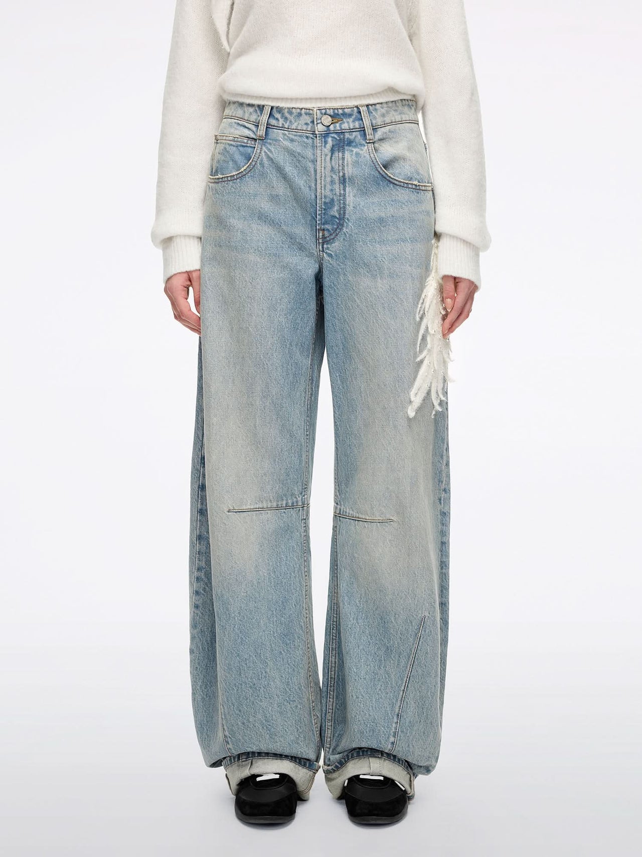 Beaded Wing Scimitar Jeans
