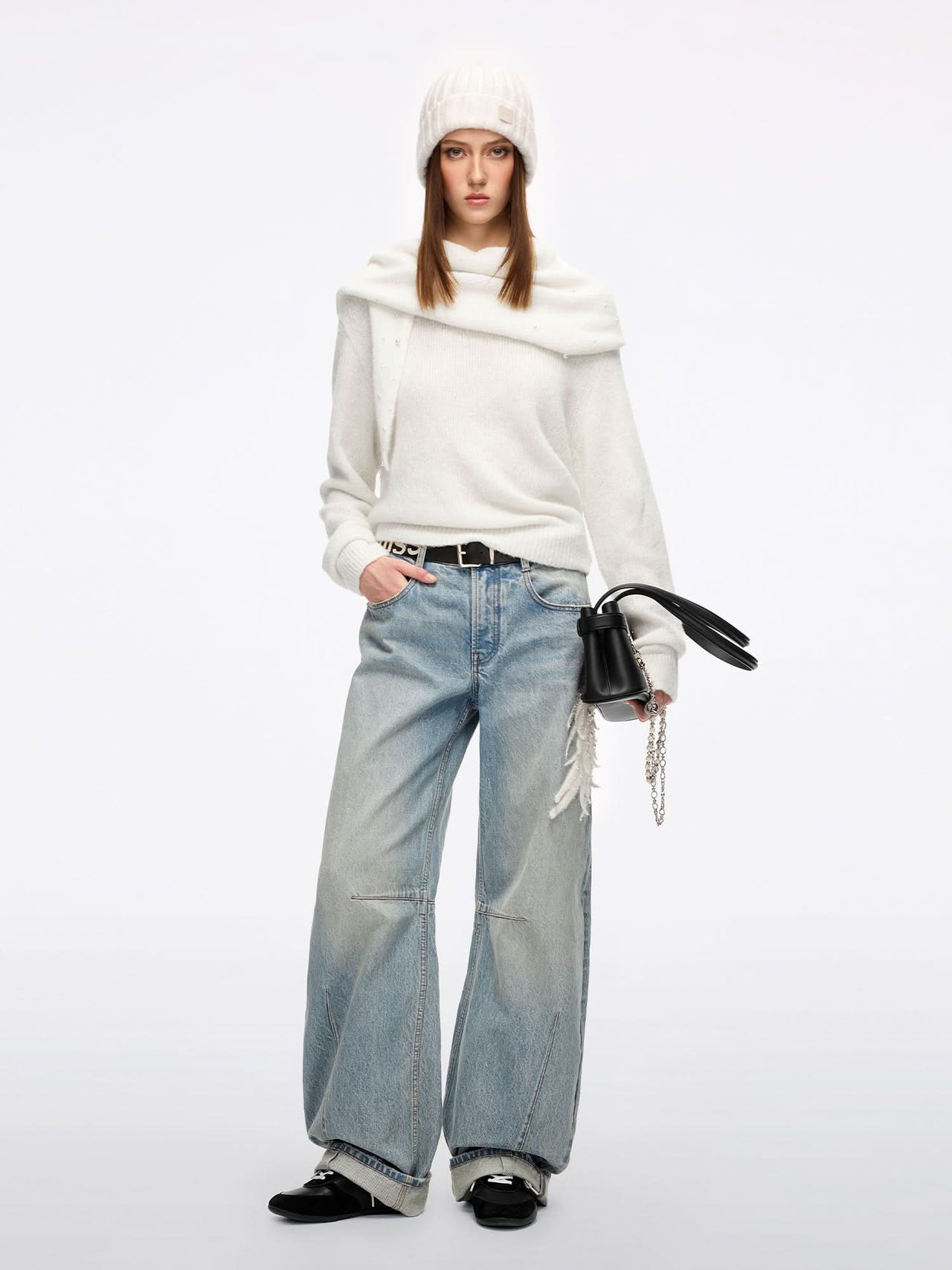 Beaded Wing Scimitar Jeans