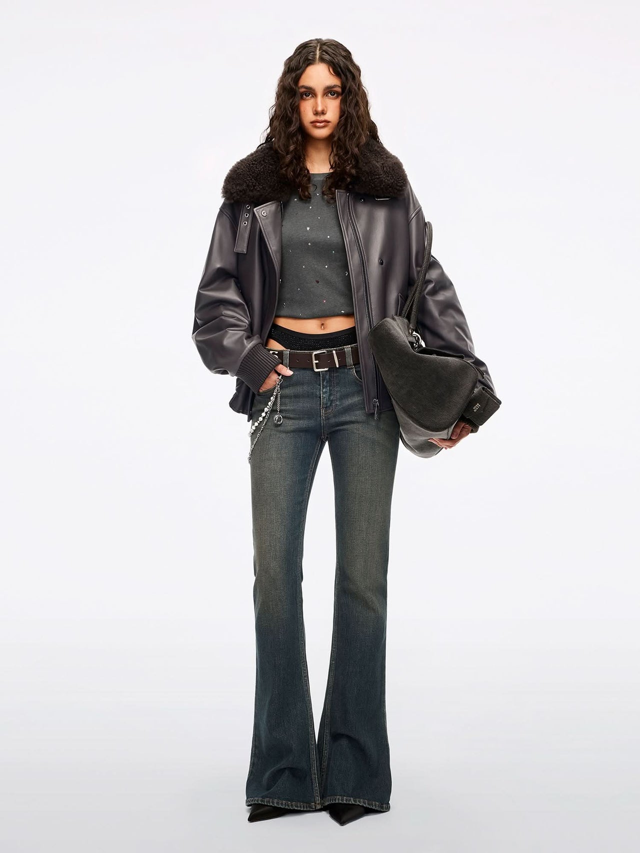 Patchwork Flared Jeans