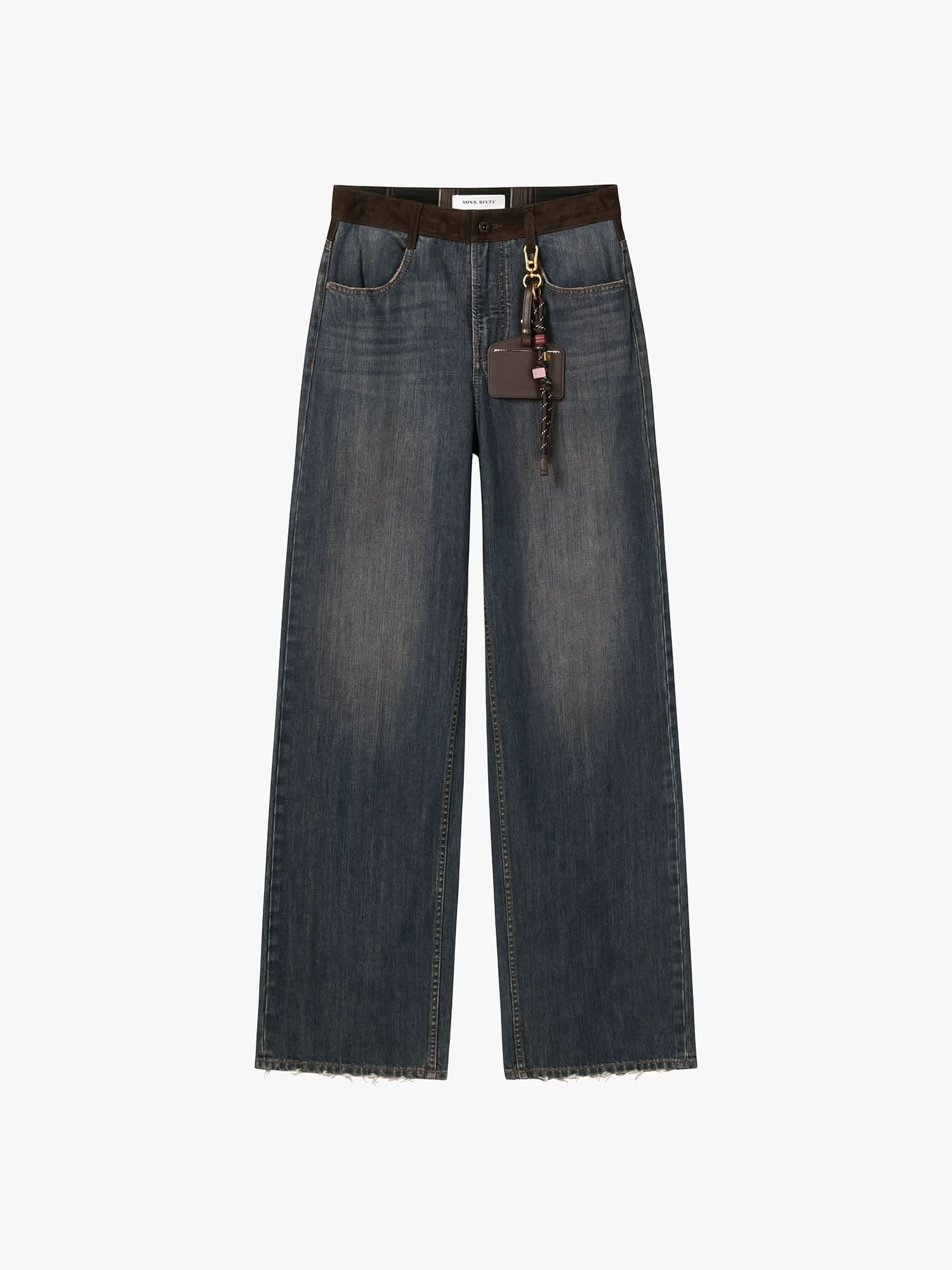 Patchwork Straight-Leg Jeans