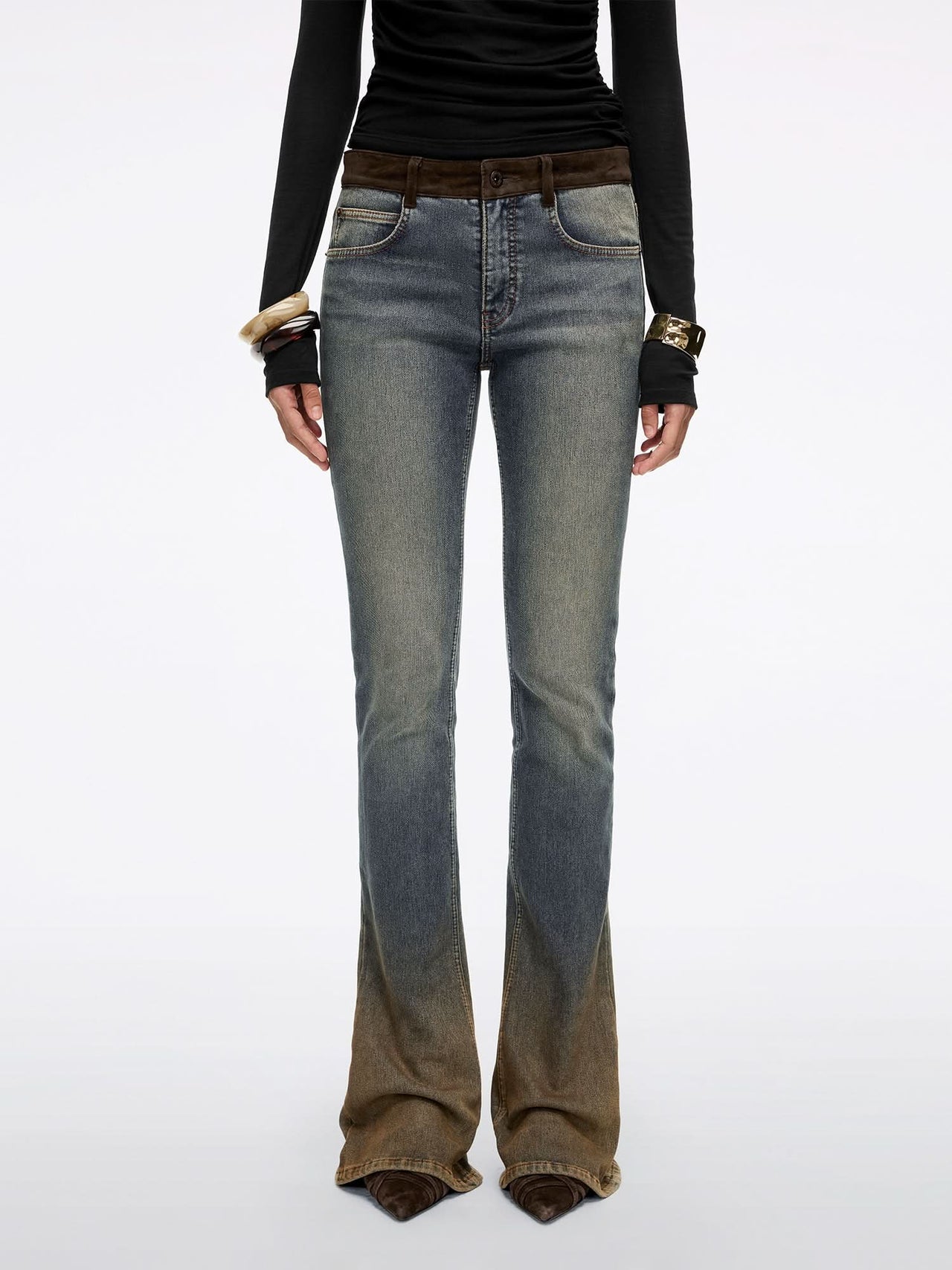 Patchwork Flared Jeans