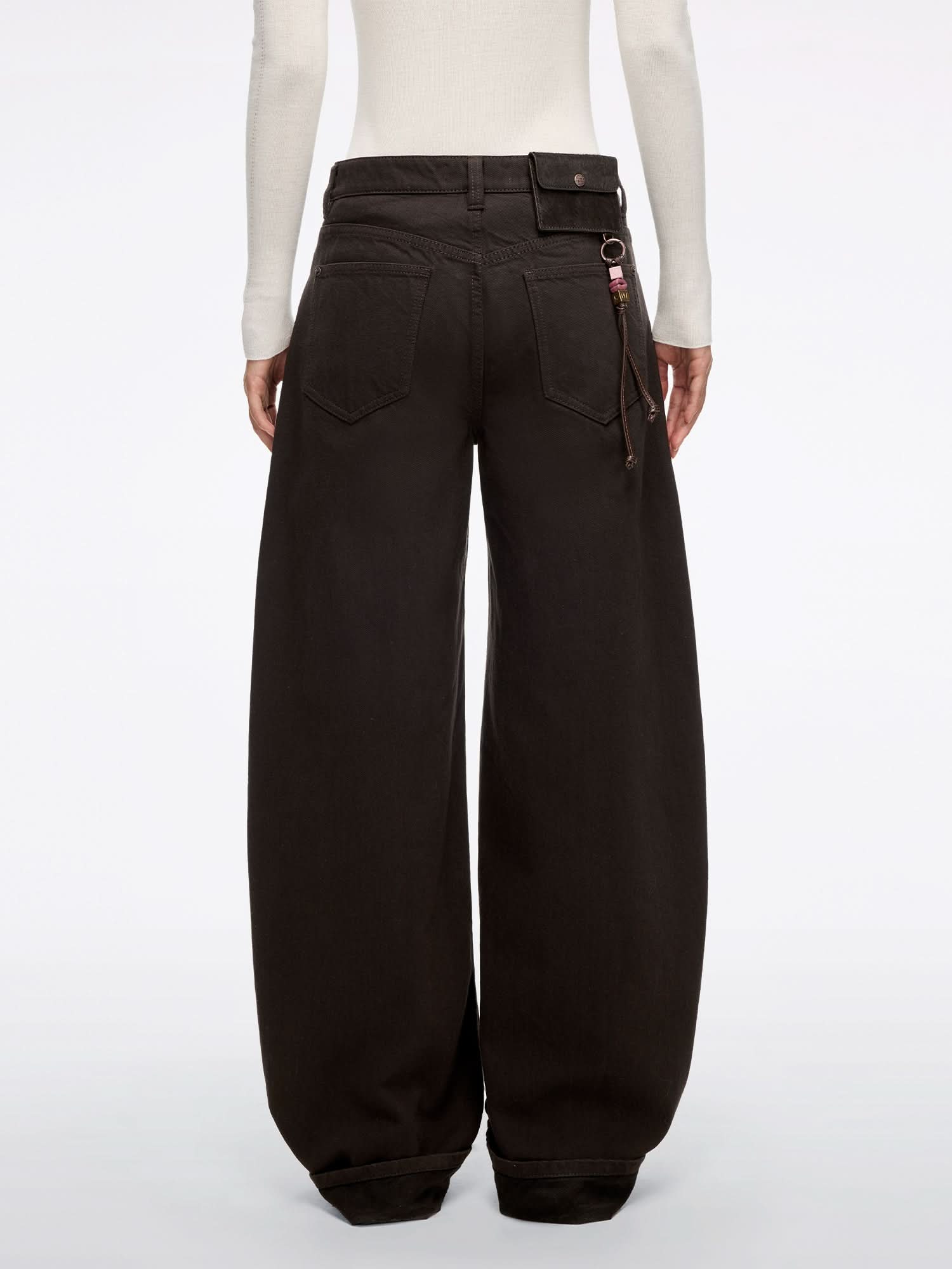 Loose Fit Jeans with Decorative Chain