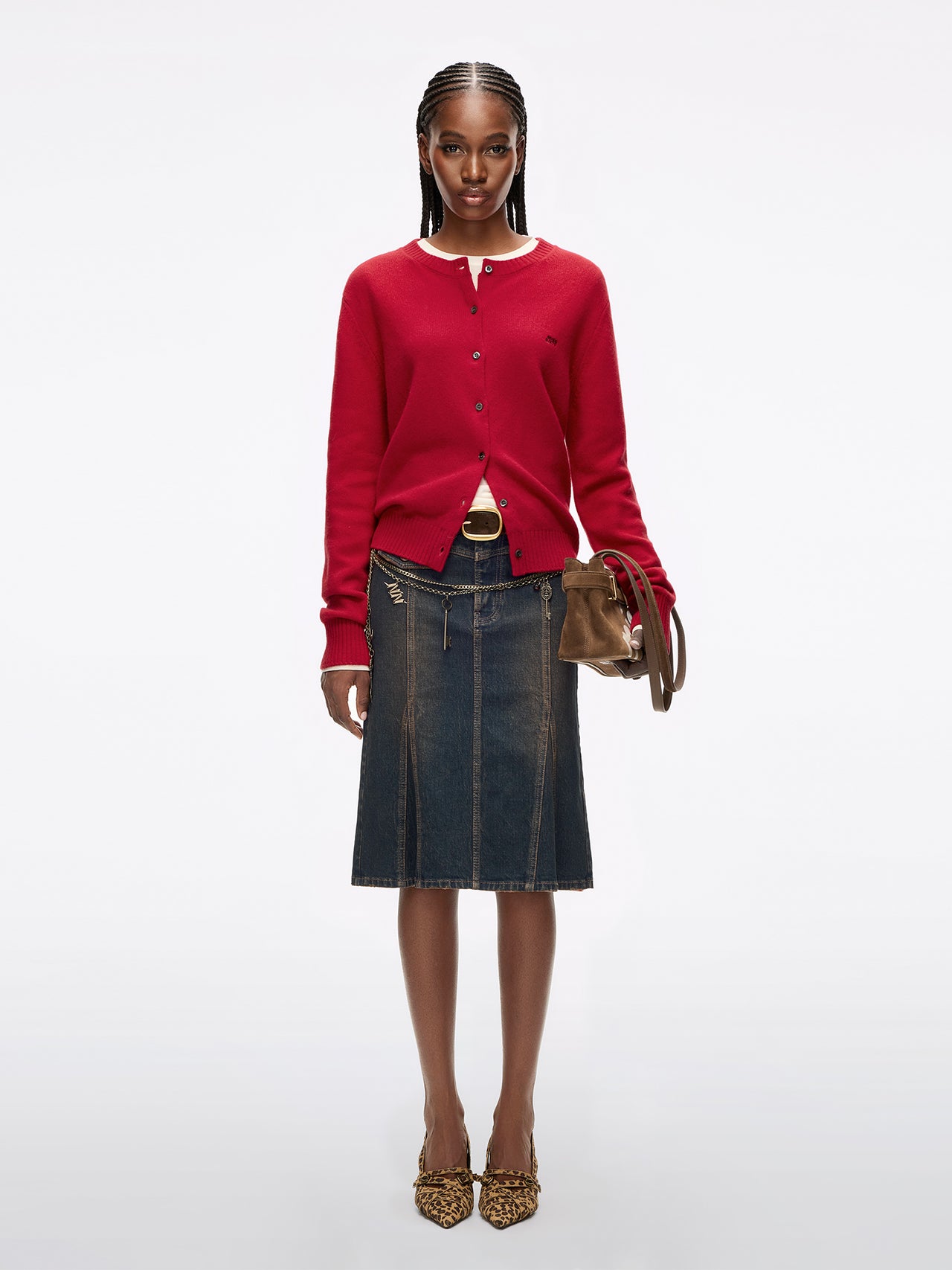 Patchwork Denim Skirt