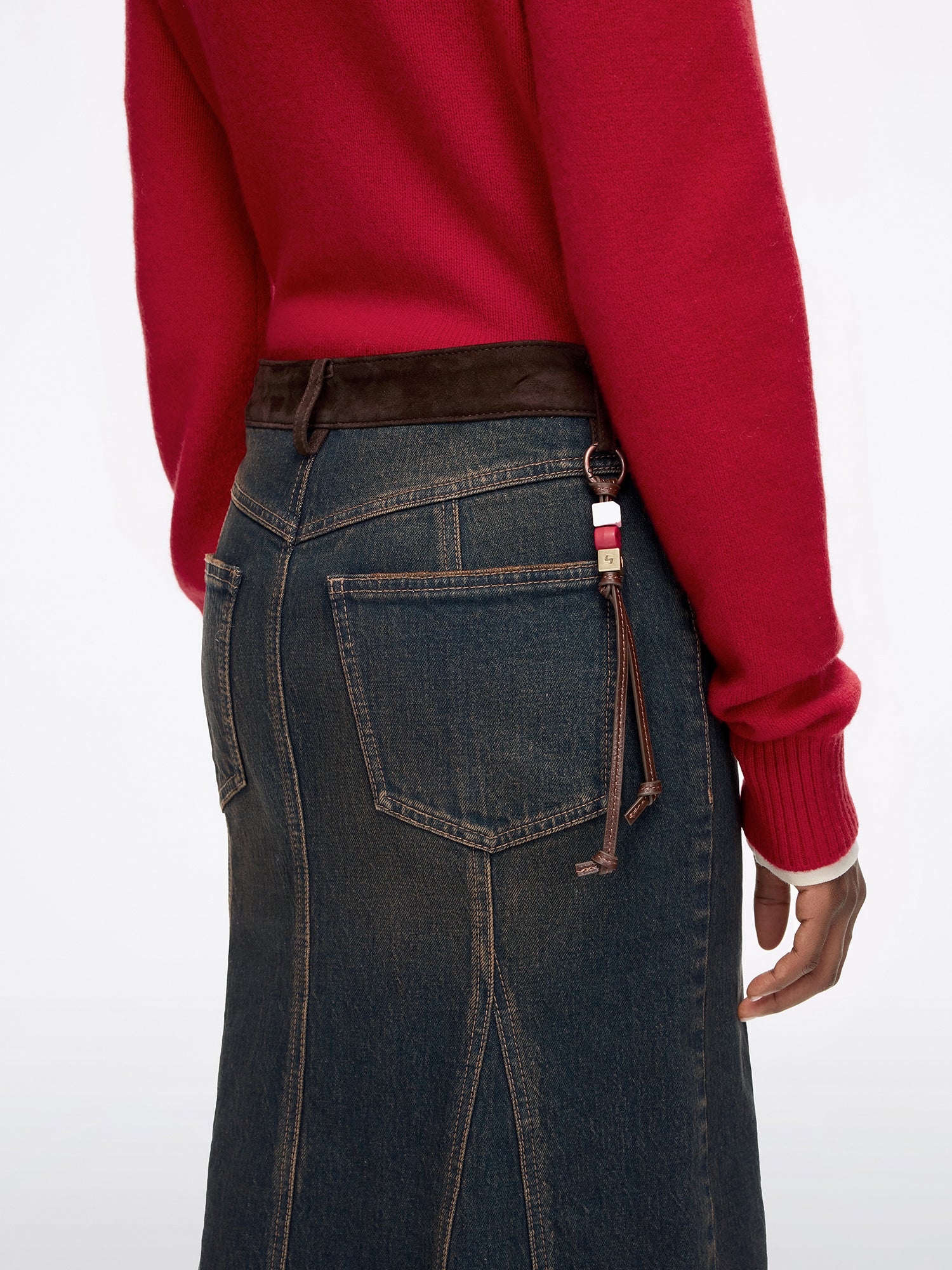 Patchwork Denim Skirt