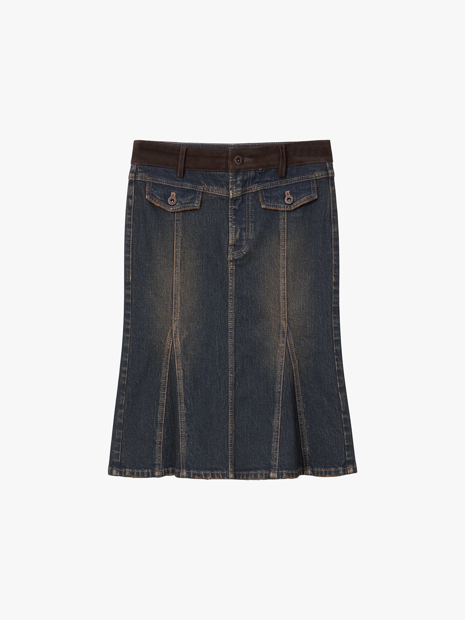 Patchwork Denim Skirt