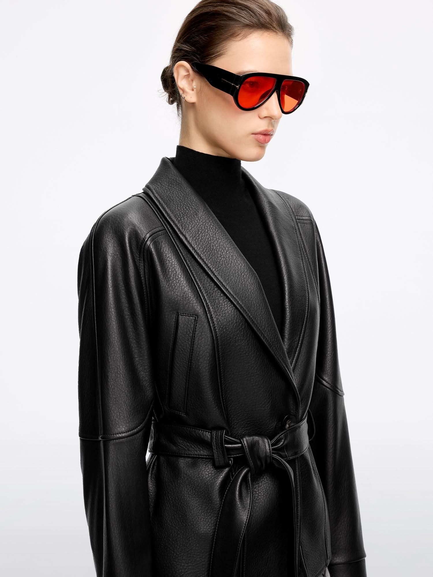 Belted Leather Jacket