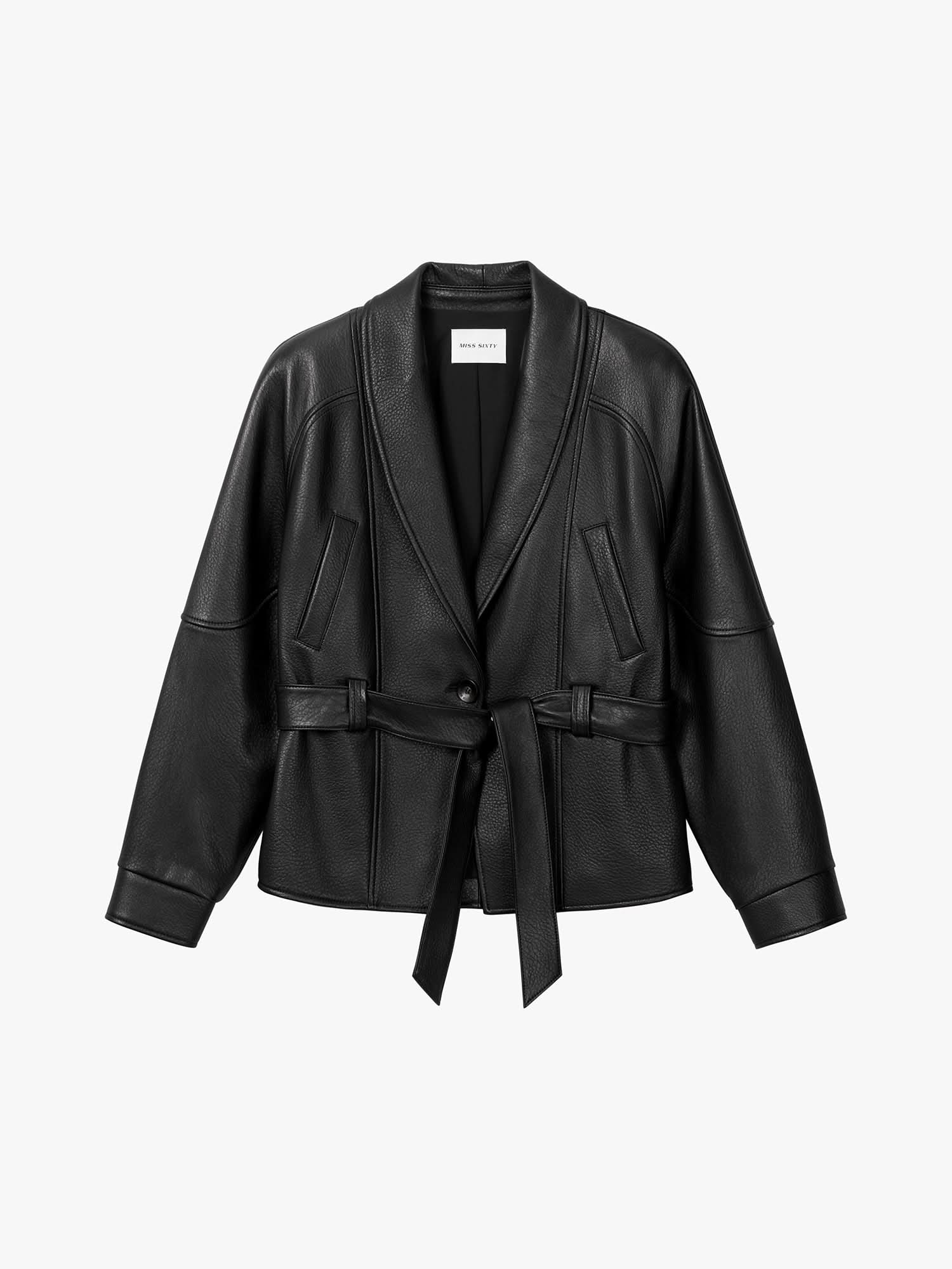 Belted Leather Jacket