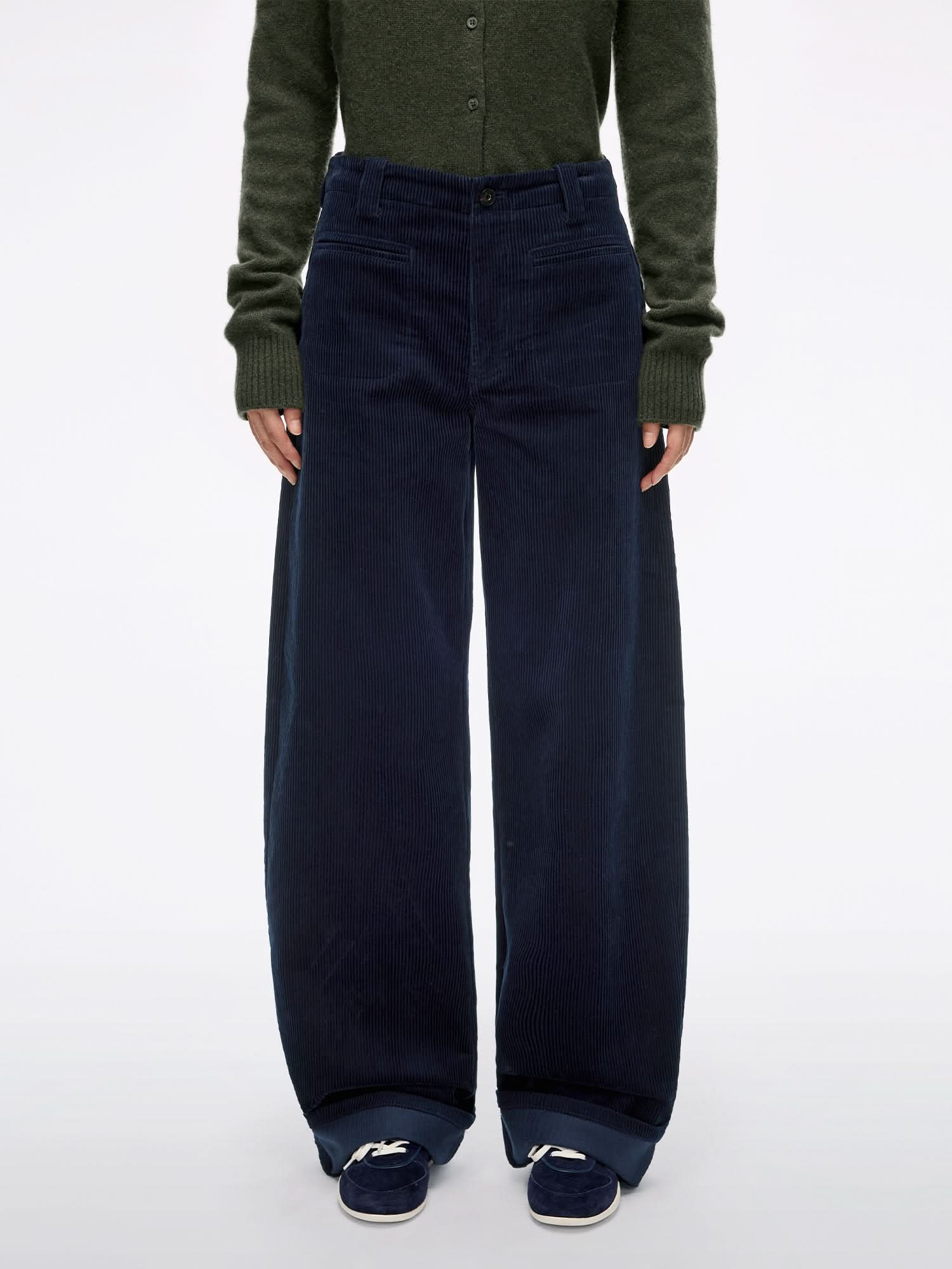 Corduroy Straight-Leg Pants