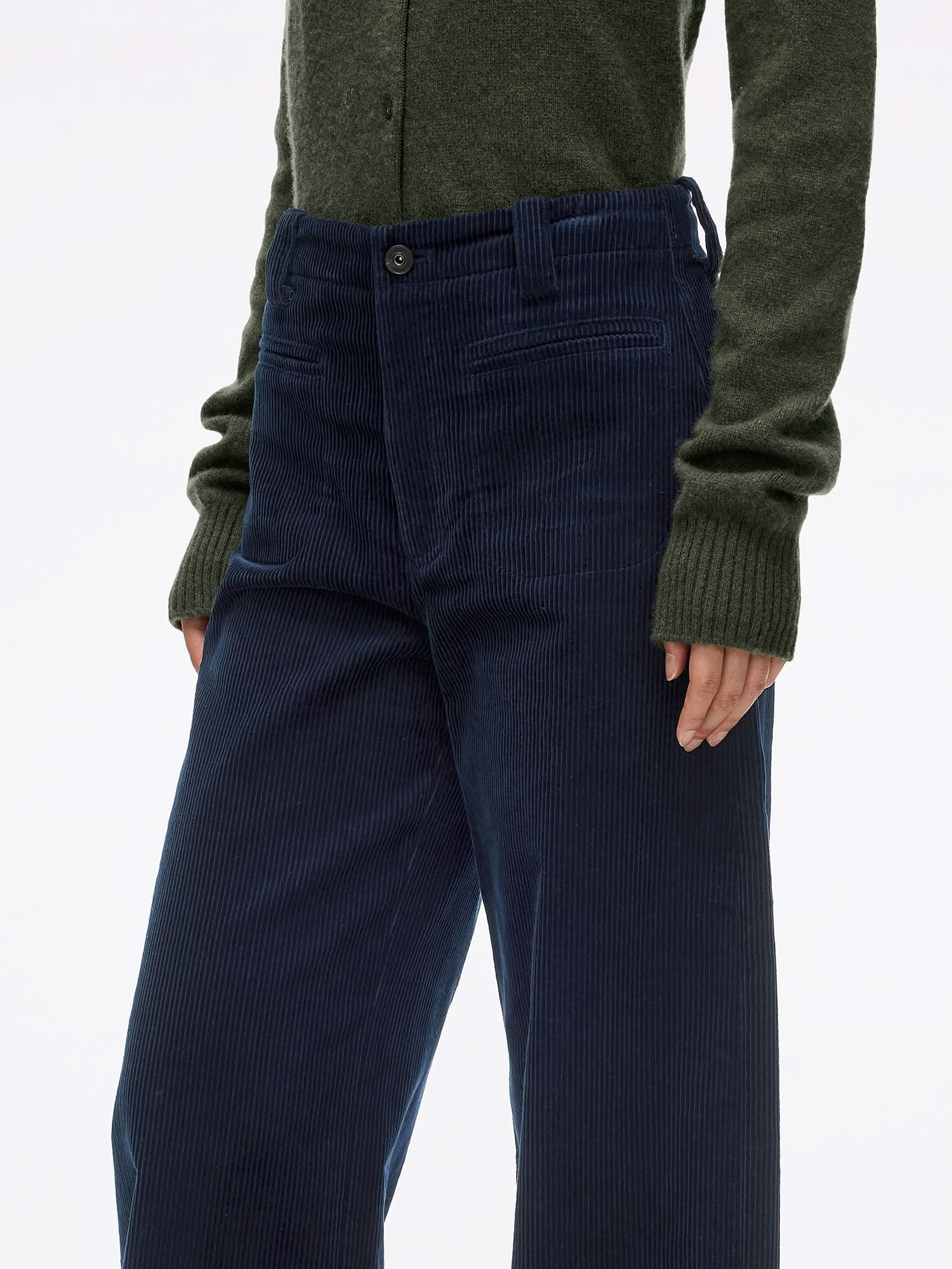 Corduroy Straight-Leg Pants