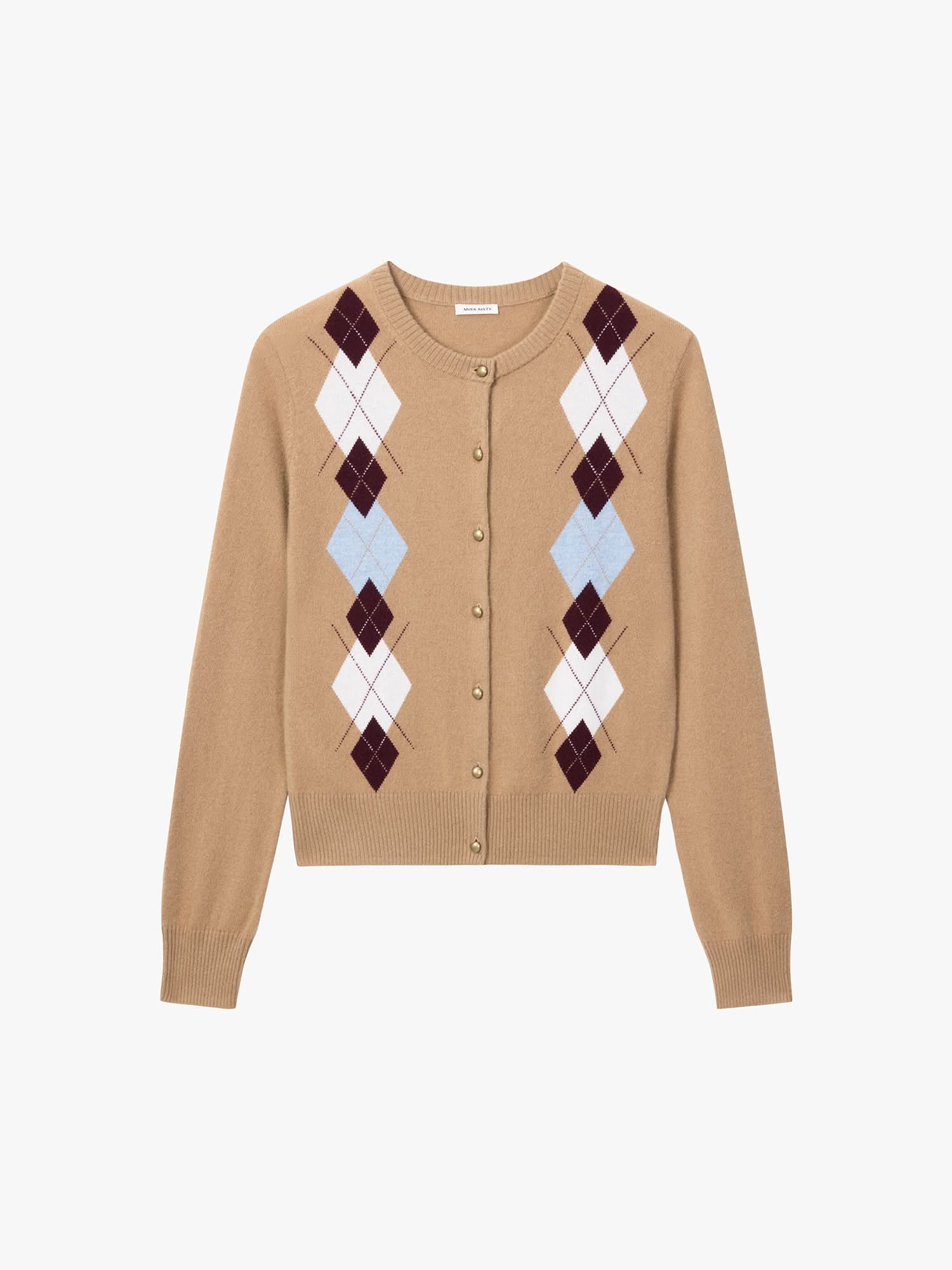 Argyle Knit Cardigan