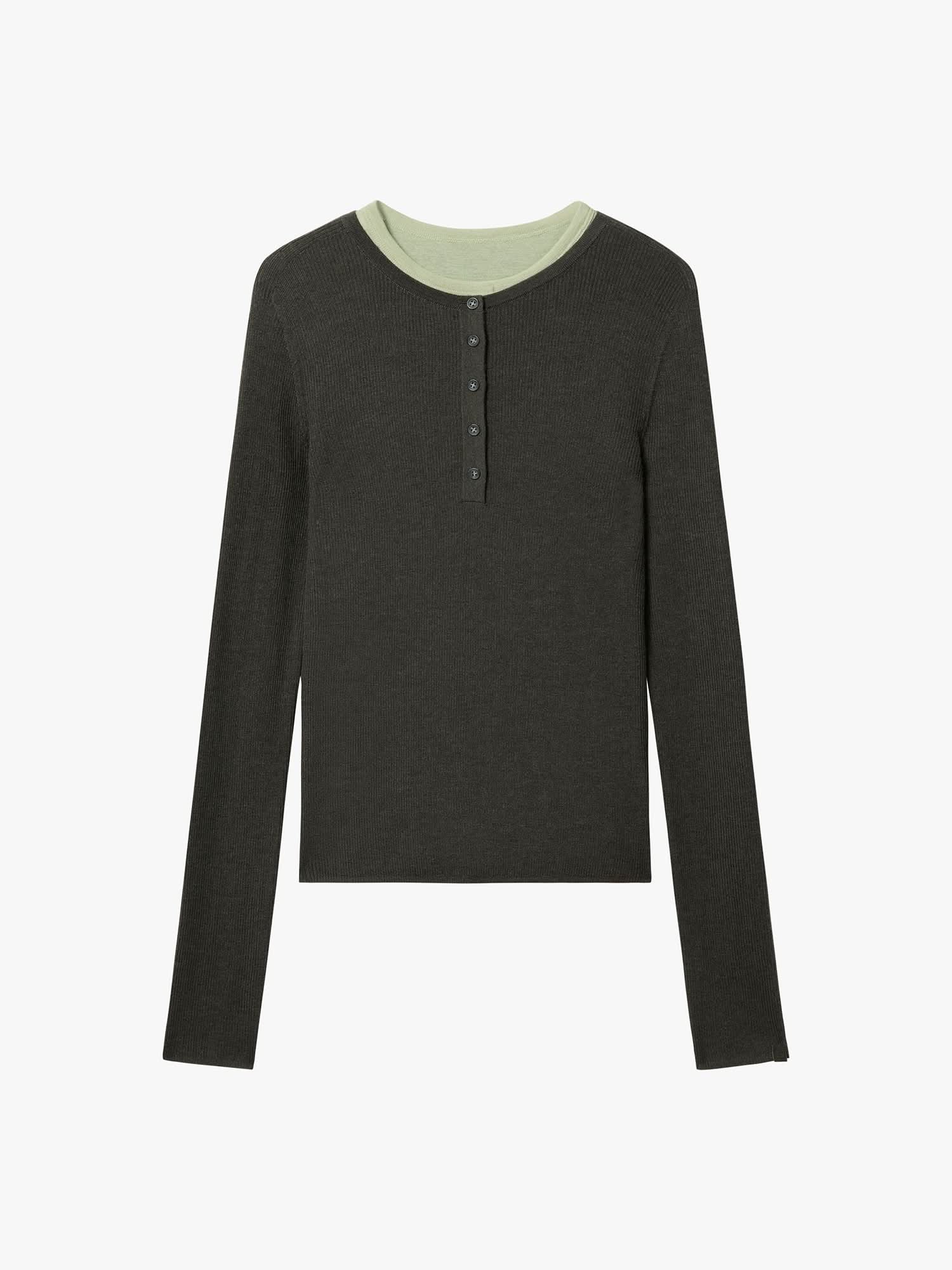 Faux Layered Knit Top