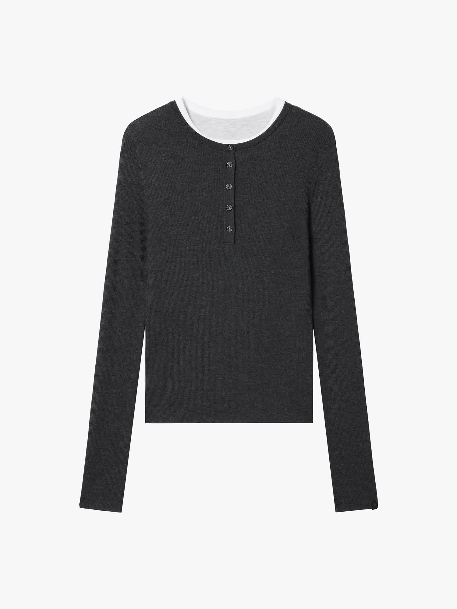 Faux Layered Knit Top