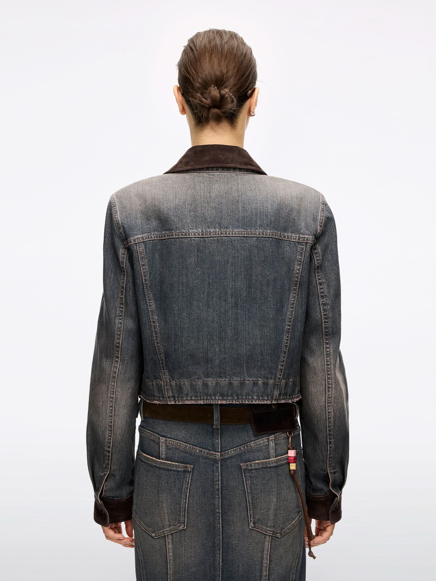 Patchwork Leather Denim Jacket - MISS SIXTY