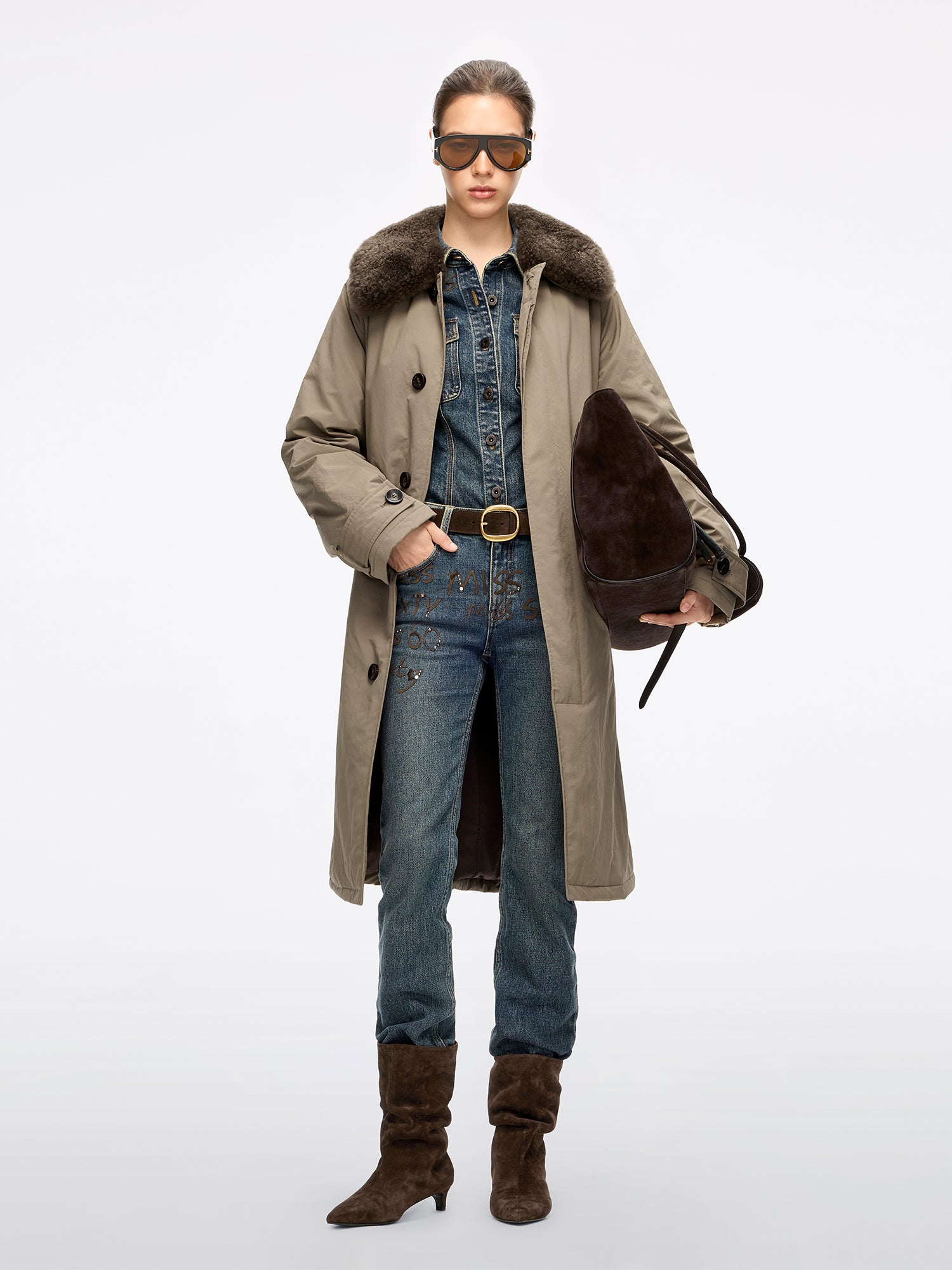 Rhinestone Denim Shirt