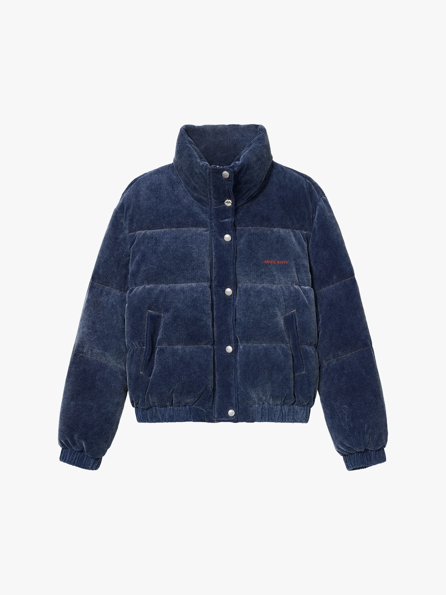 Corduroy Denim Puffer Jacket