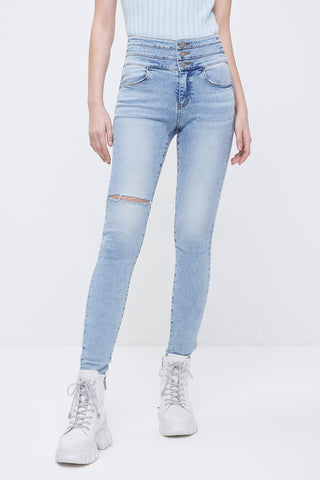 Three Rings High Waist Ripped Jeans
