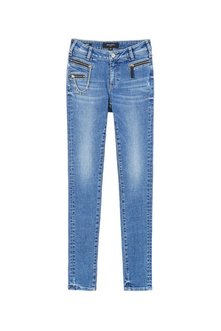 Vintage Blue Low Rise Zipper Jeans