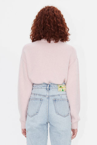 Crew Neck Beaded Embroidered  Sweater