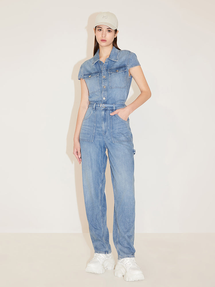 Acetate Denim Jumpsuit